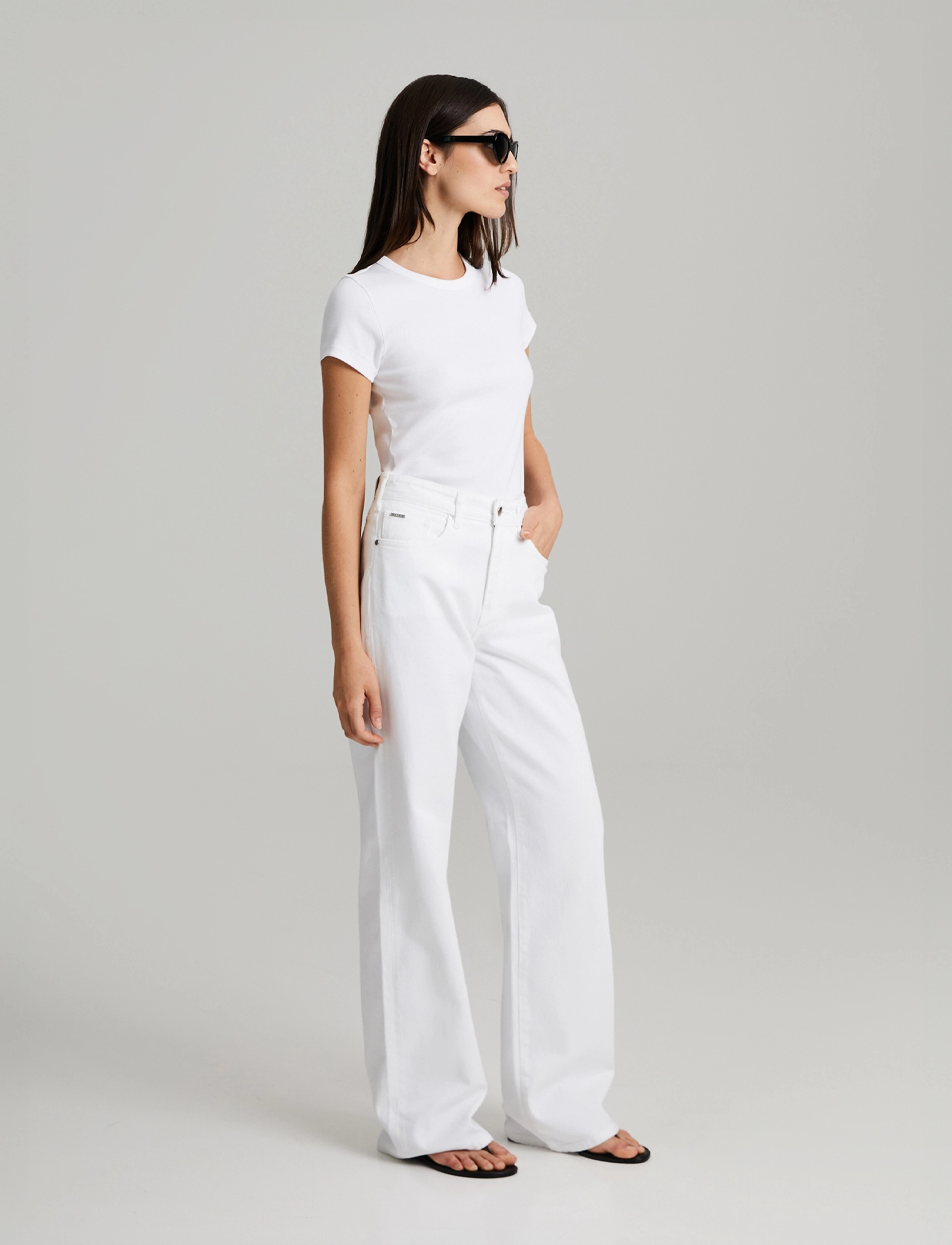 Andiata - Northie - wide leg jeans - chalk white - 2