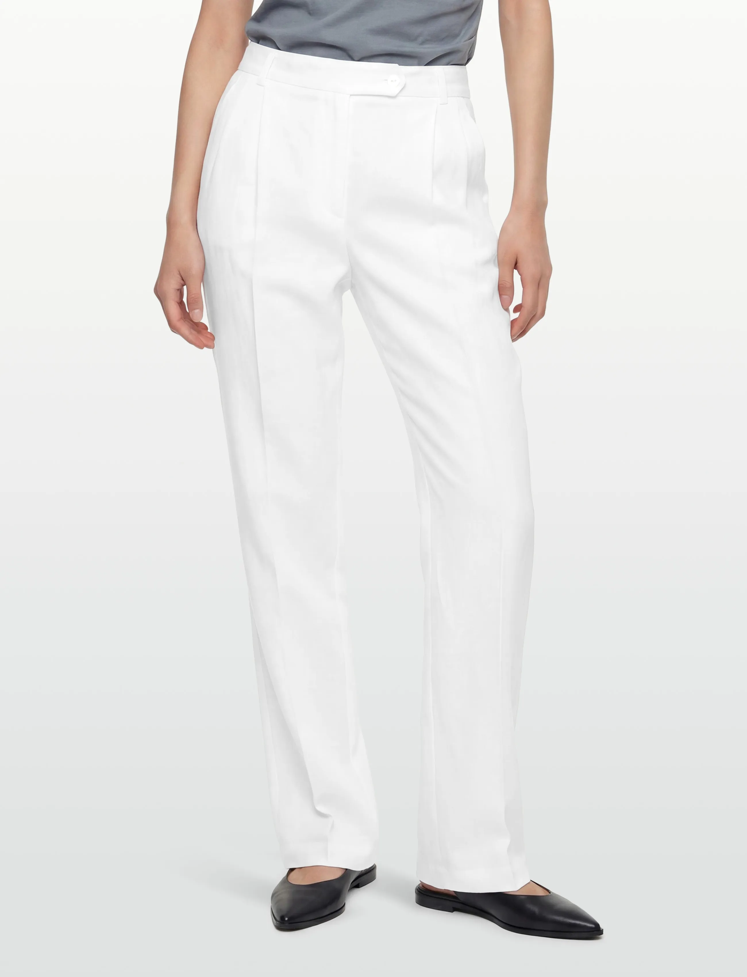 Andiata - Gytel - hosen mit weitem bein - brilliant white - 3