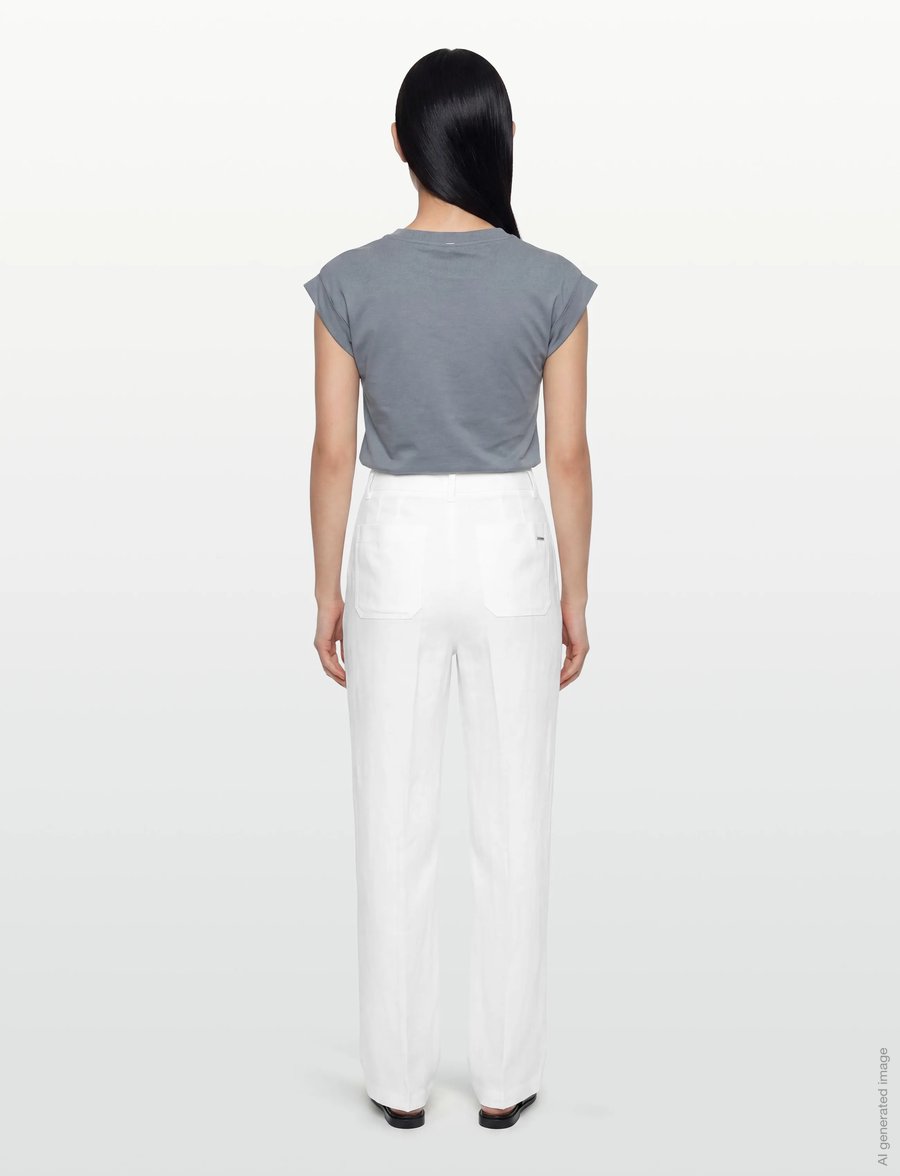 Andiata - Gytel - hosen mit weitem bein - brilliant white - 4