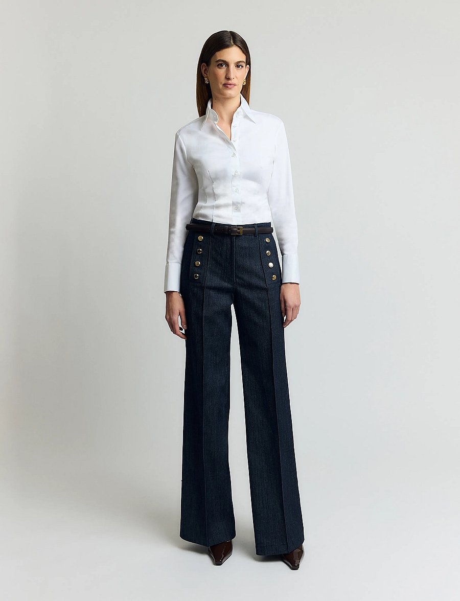 Andiata - Viven trousers - brede jeans - denim blue - 0