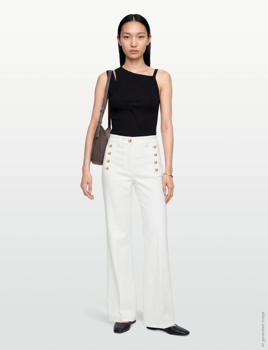 Andiata - Viven - hose mit geradem bein - brilliant white - 0