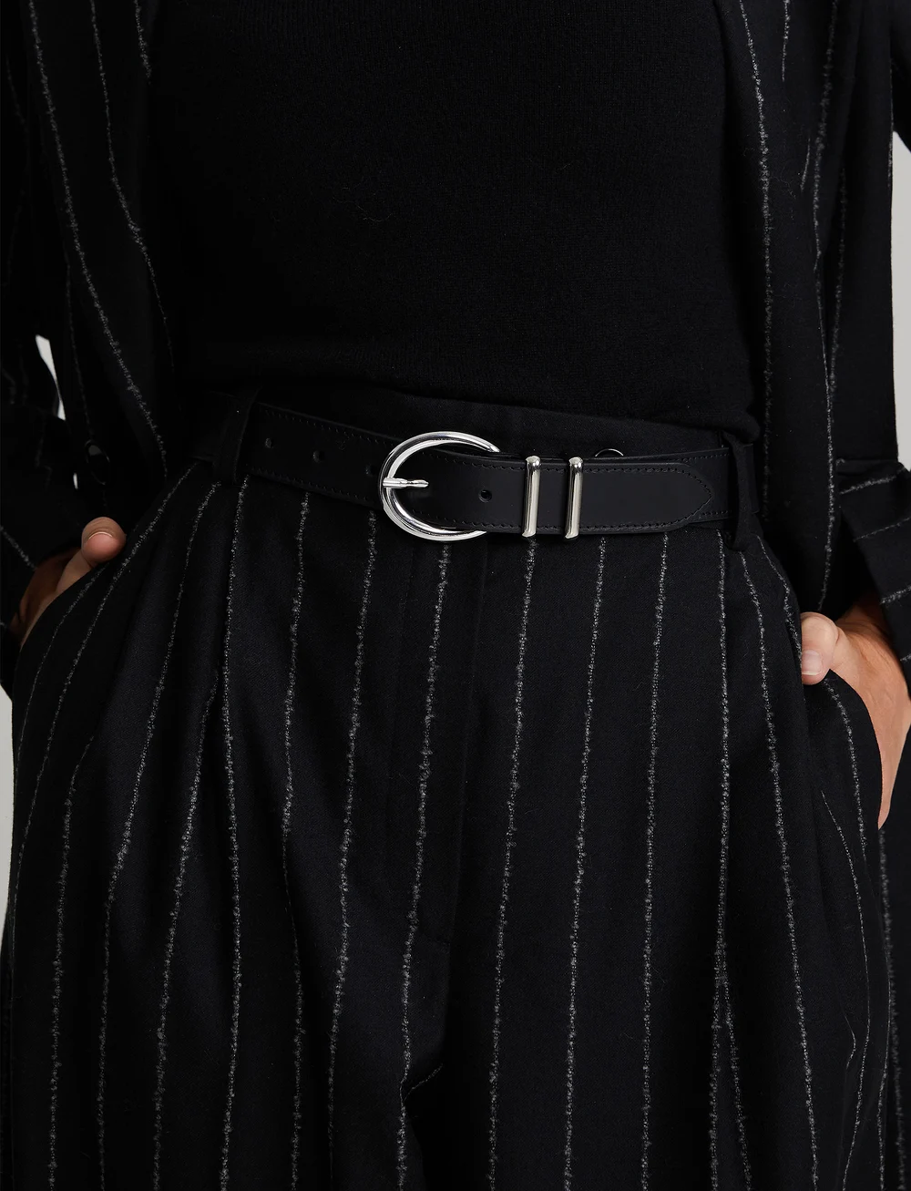 Andiata - Carynia - casual bælter - black, silver details - 2