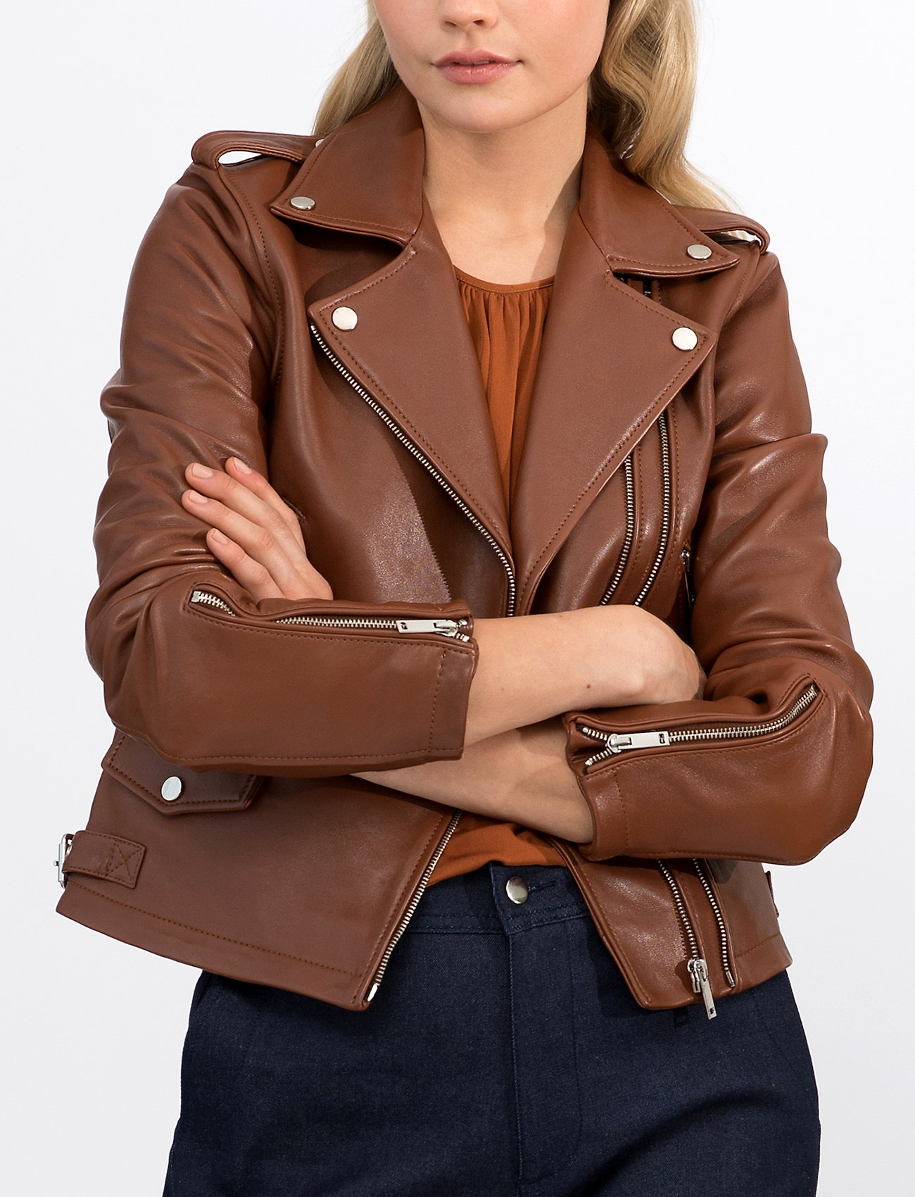 Andiata - Josita Leather Jacket - cinnamon brown - 3
