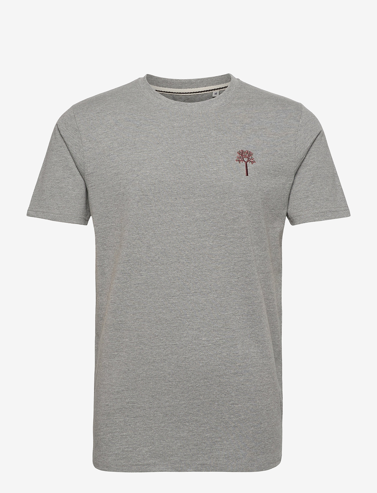 Anerkjendt - AKROD EMBROIDERY TEE - granit grey mel - 0