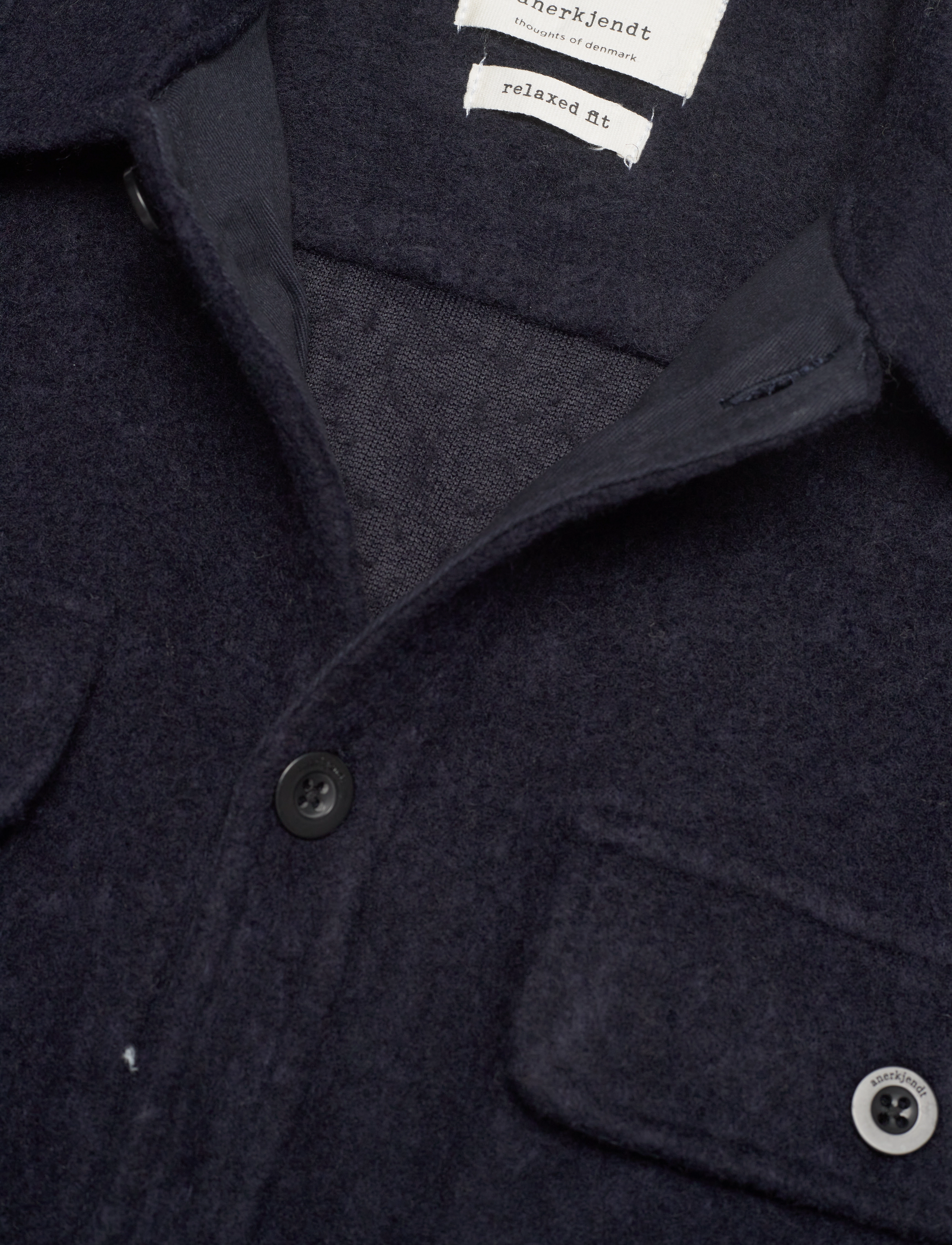 Anerkjendt - AKLION BOILED WOOL OVERSHIRT - dark navy - 2