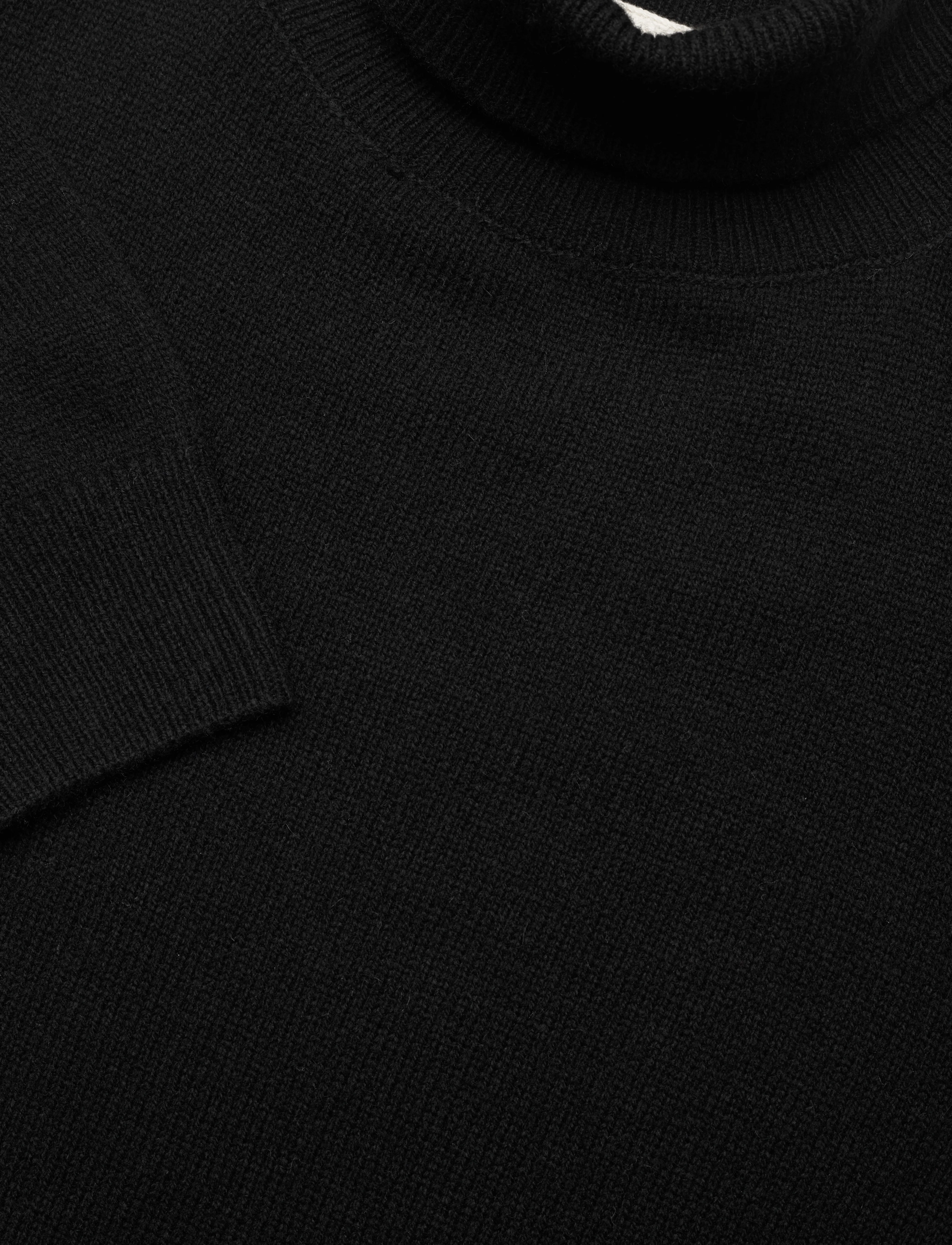 Anerkjendt - AKNICO SOLID ROLL NECK LAMBSWOOL - caviar - 2