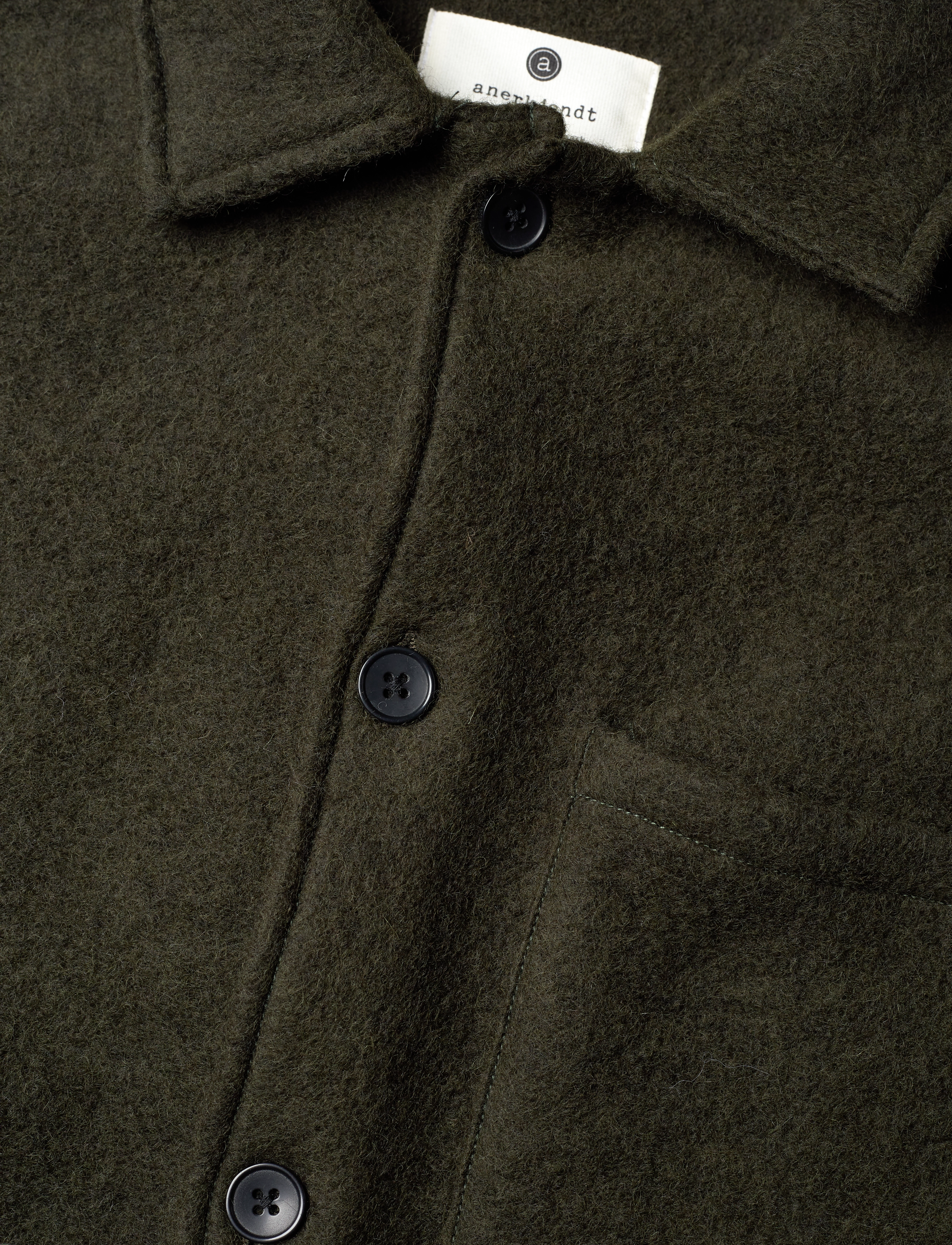 Anerkjendt - AKOSCAR WOOL DOUBLE POCKET OS - dark olive - 2