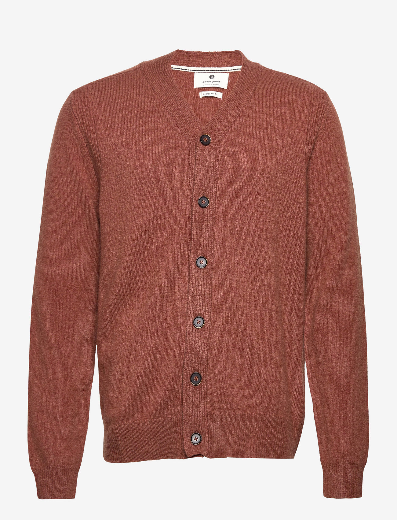 Anerkjendt - AKSVEND LAMBSWOOL CARDIGAN - cardigans - cinnamon stick - 0