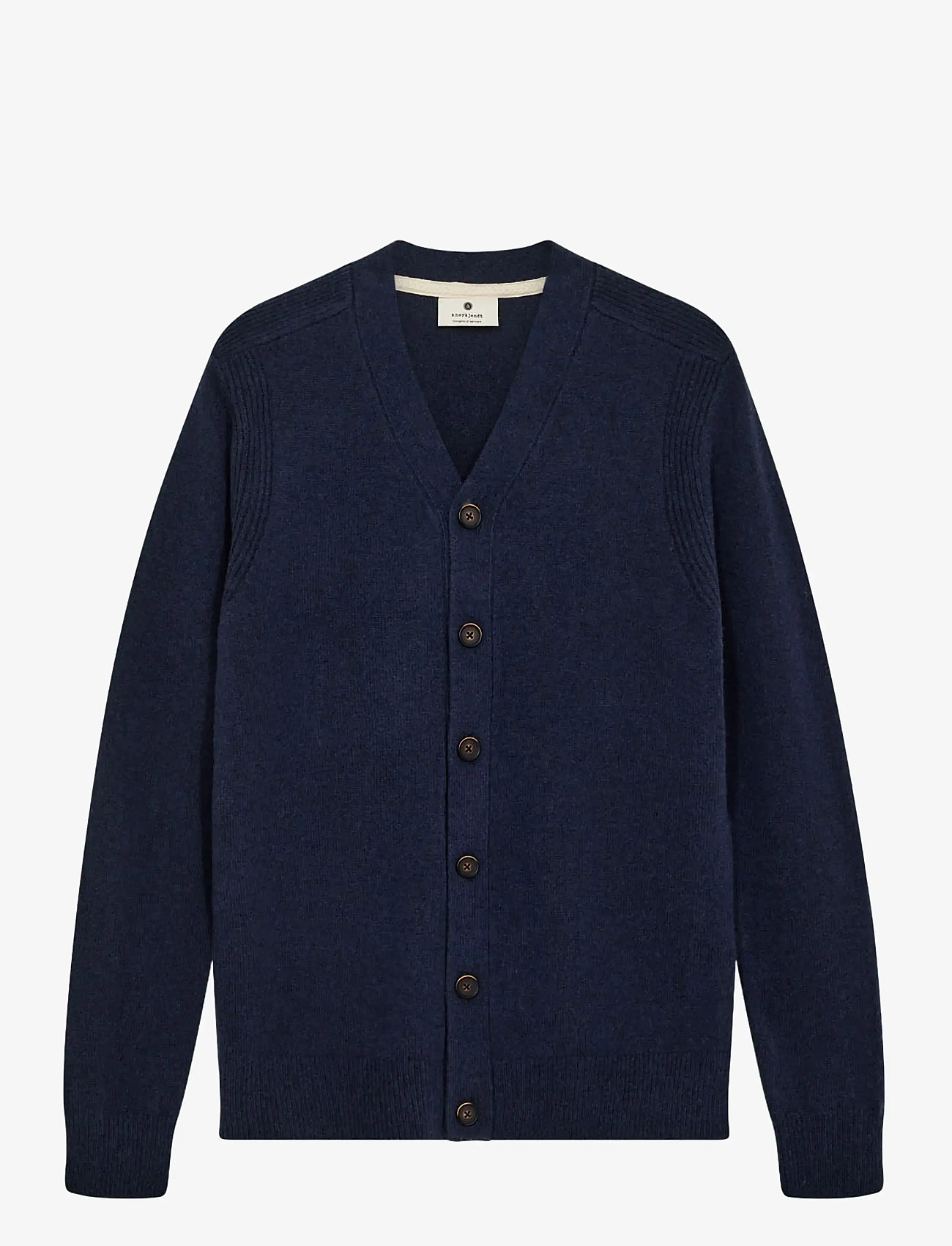 Anerkjendt - AKSVEND LAMBSWOOL CARDIGAN - cardigans - dark navy - 0