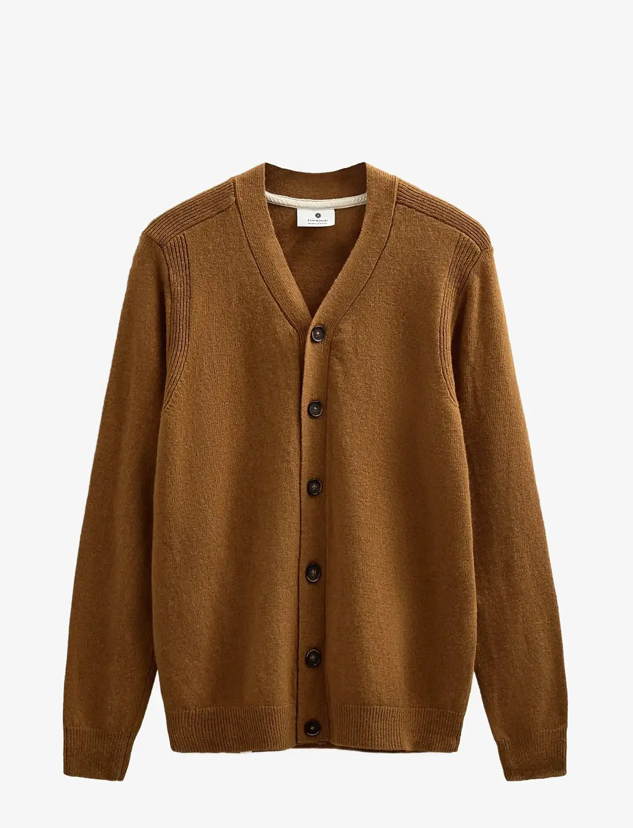 Anerkjendt - AKSVEND LAMBSWOOL CARDIGAN - cardigans - golden brown - 0