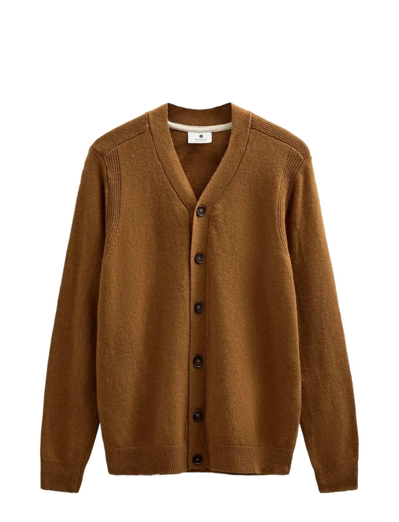 AKSVEND LAMBSWOOL CARDIGAN - GOLDEN BROWN