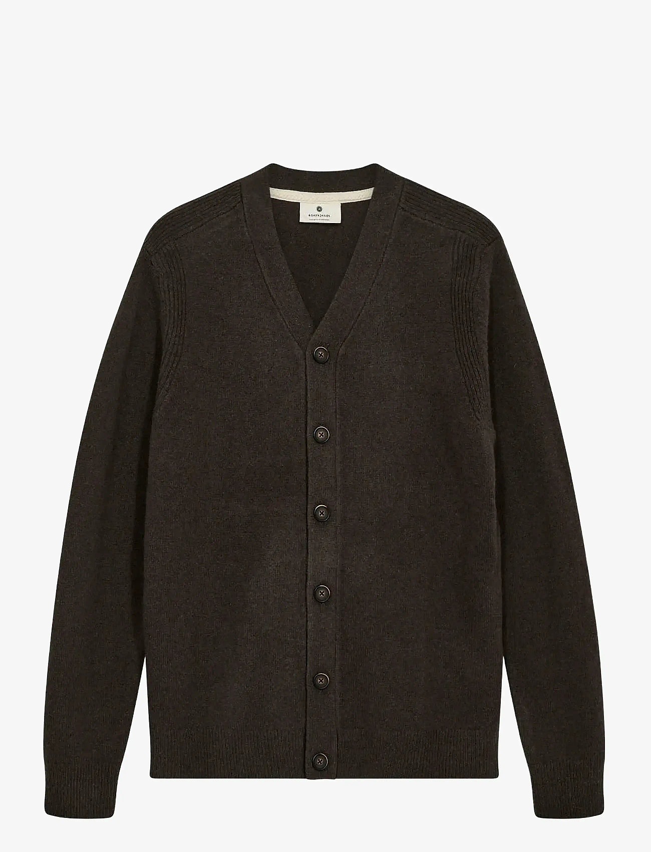 Anerkjendt - AKSVEND LAMBSWOOL CARDIGAN - cardigans - mulch - 1