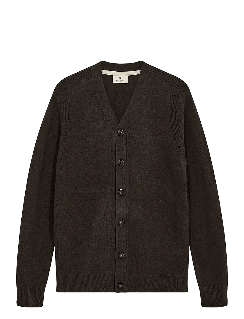 Anerkjendt - AKSVEND LAMBSWOOL CARDIGAN - cardigans - mulch - 1