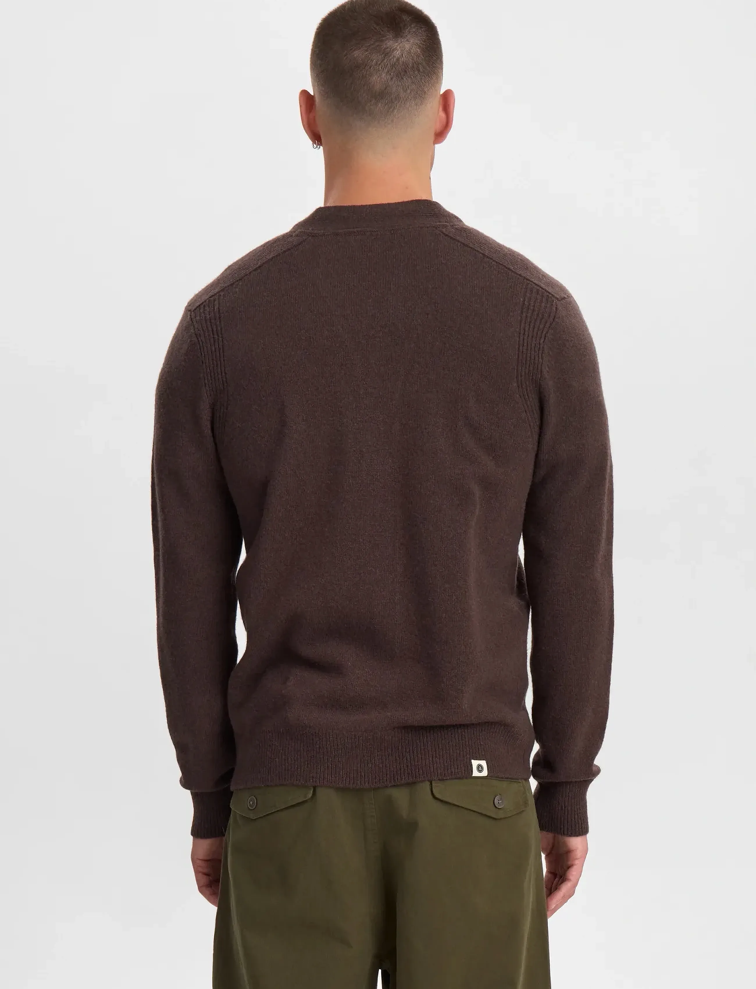 Anerkjendt - AKSVEND LAMBSWOOL CARDIGAN - cardigans - mulch - 4
