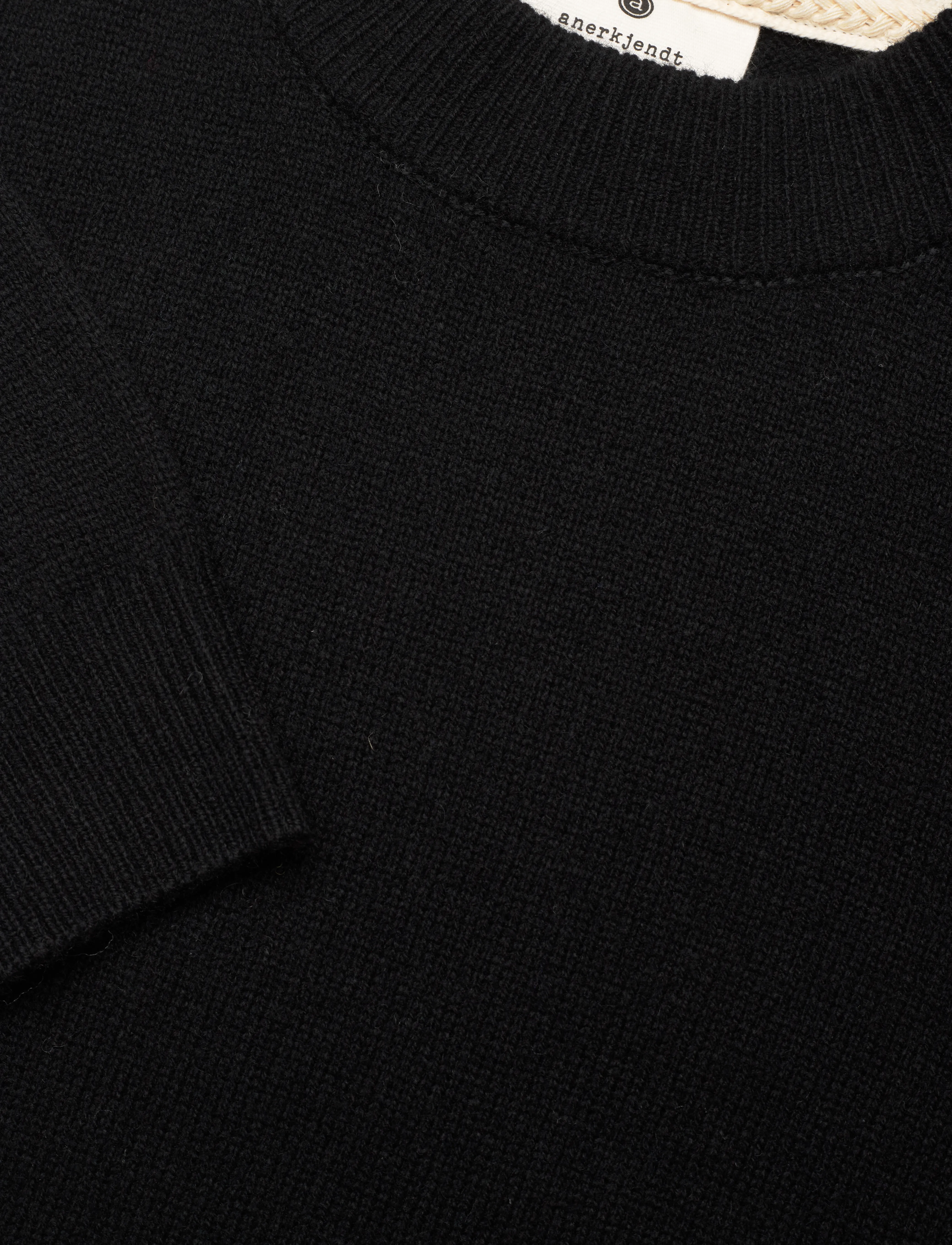 Anerkjendt - AKRICO LAMBSWOOL KNIT - rundhals - caviar - 2