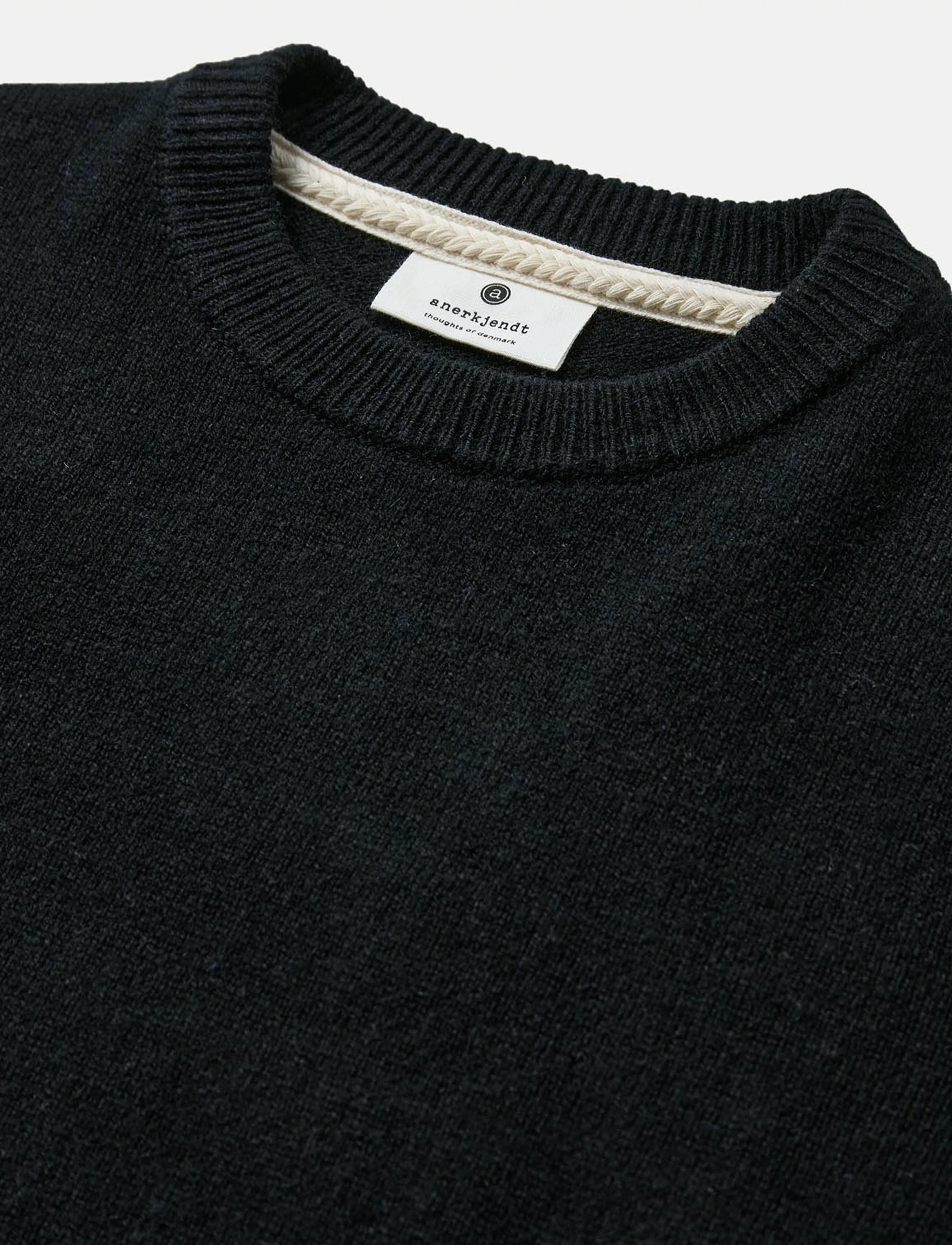 Anerkjendt - AKRICO LAMBSWOOL KNIT - rundhals - caviar - 3