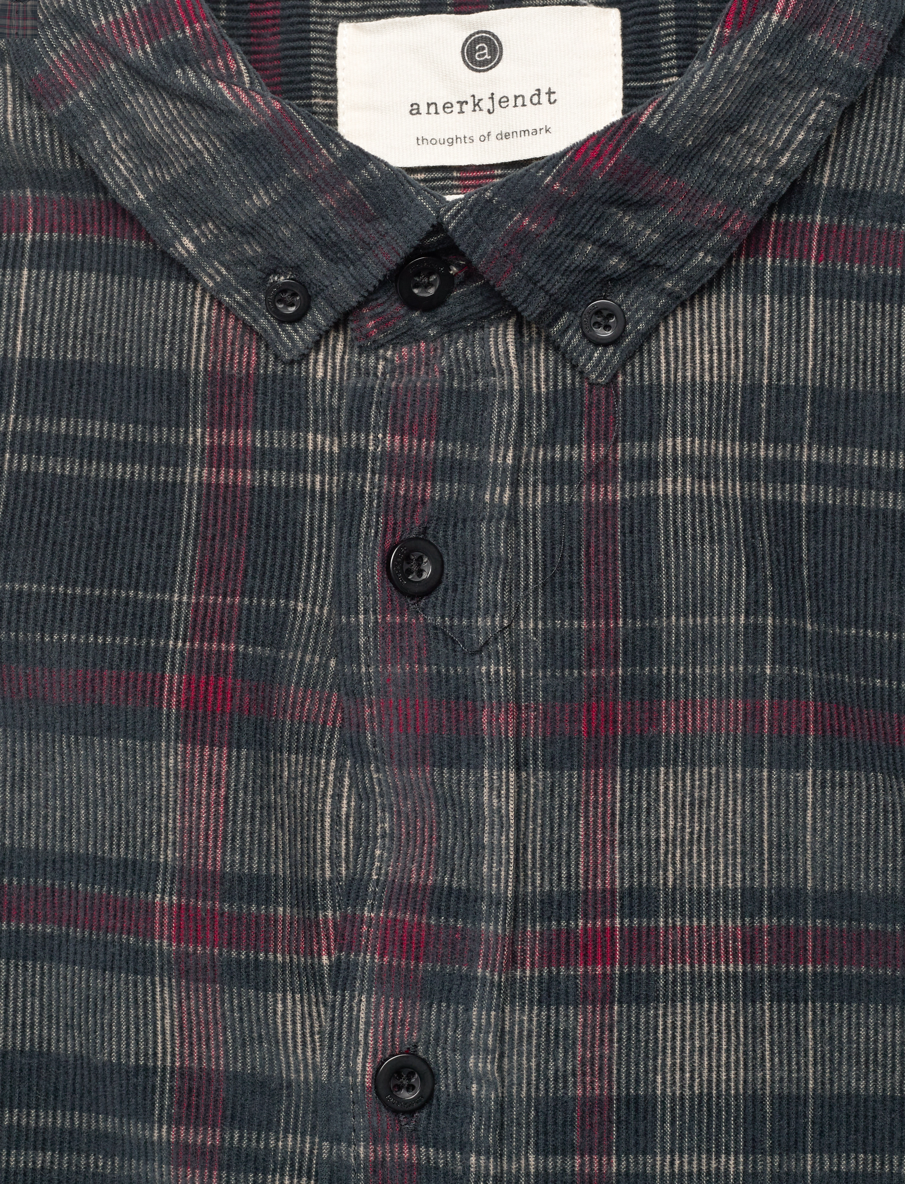 Anerkjendt - AKKONRAD CORD CHECK SHIRT - forest night - 3