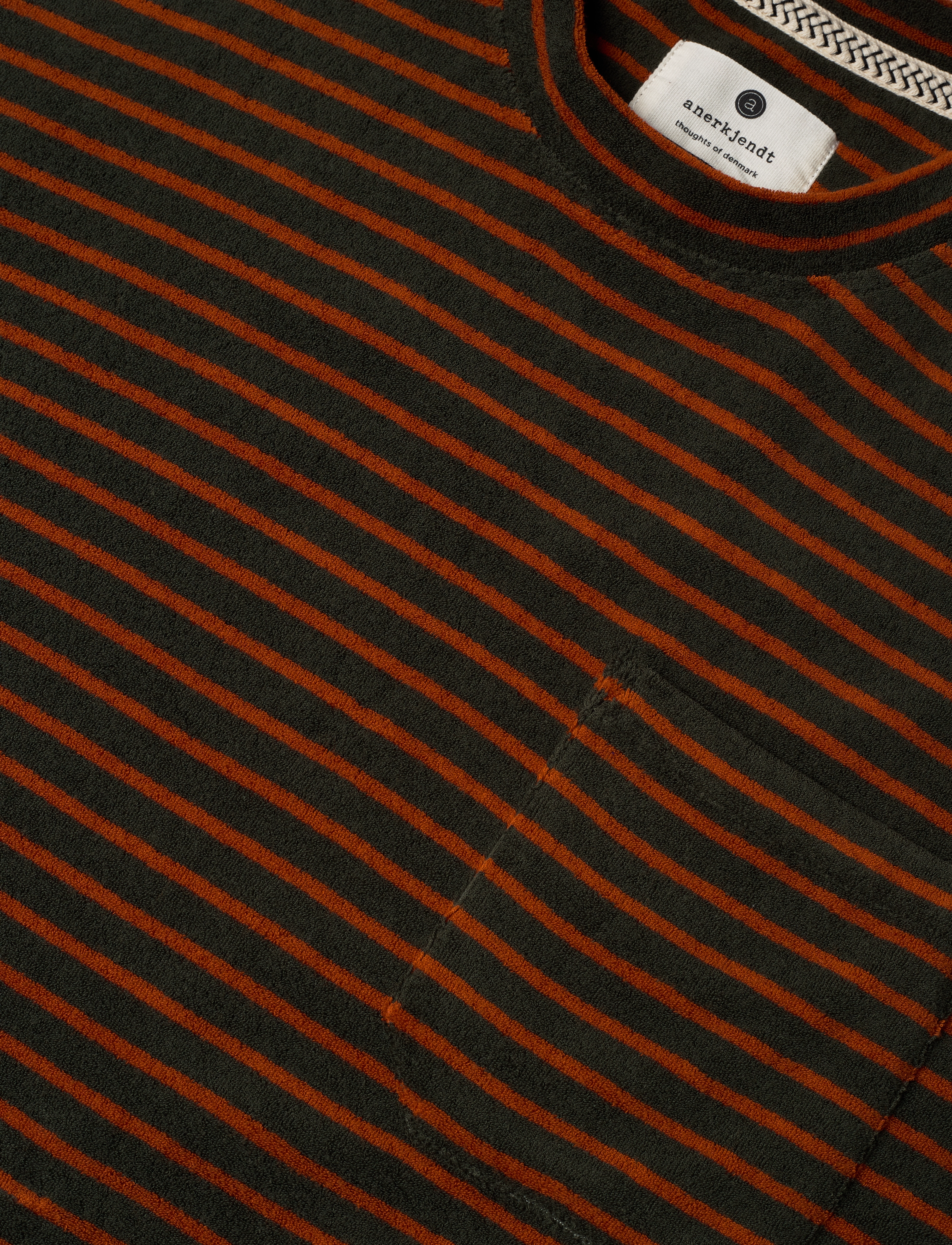 Anerkjendt - AKHOLGER FROTTE STRIPE TEE - forest night - 2