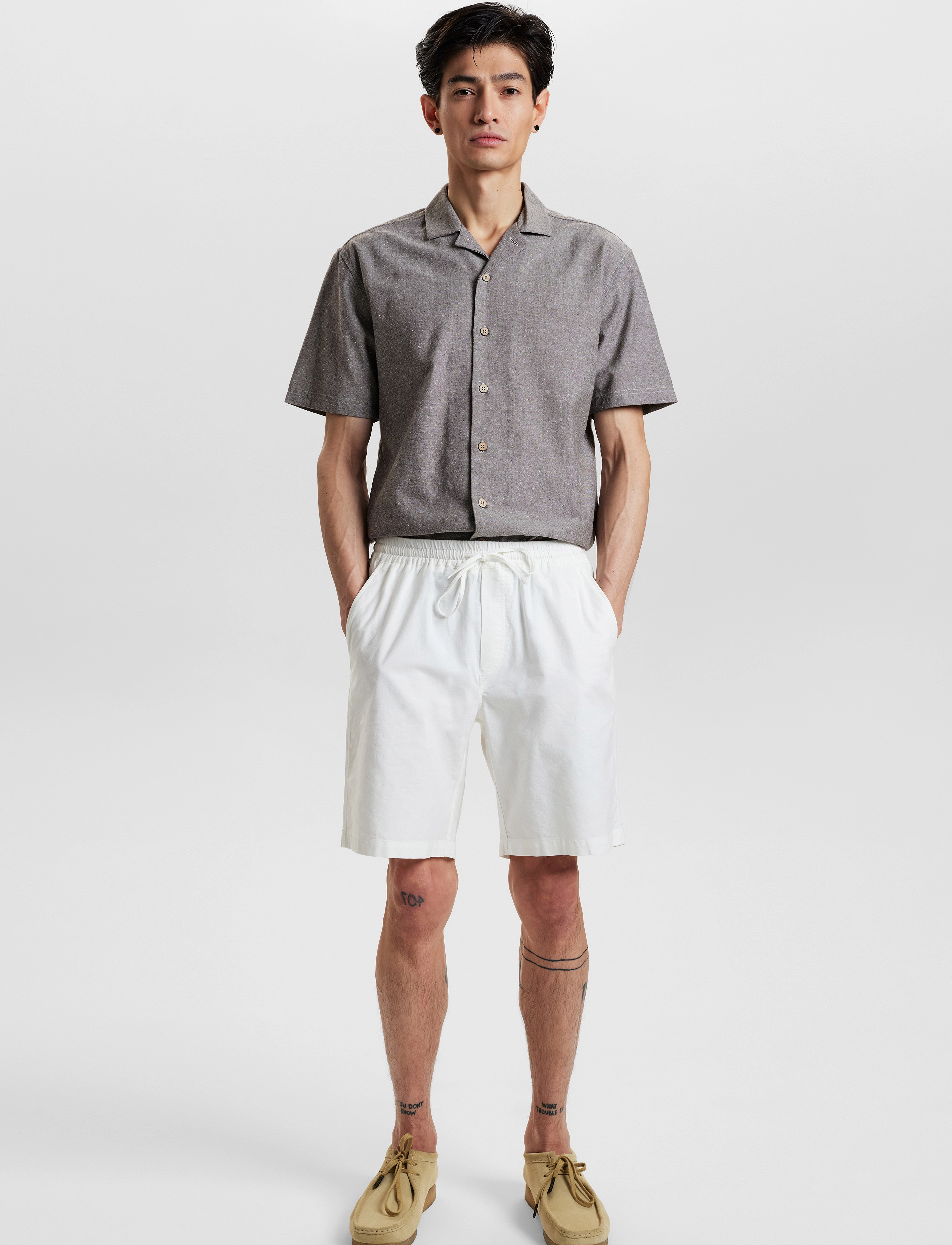 Anerkjendt - AKJAMES LINEN ELAST - tofu - 2