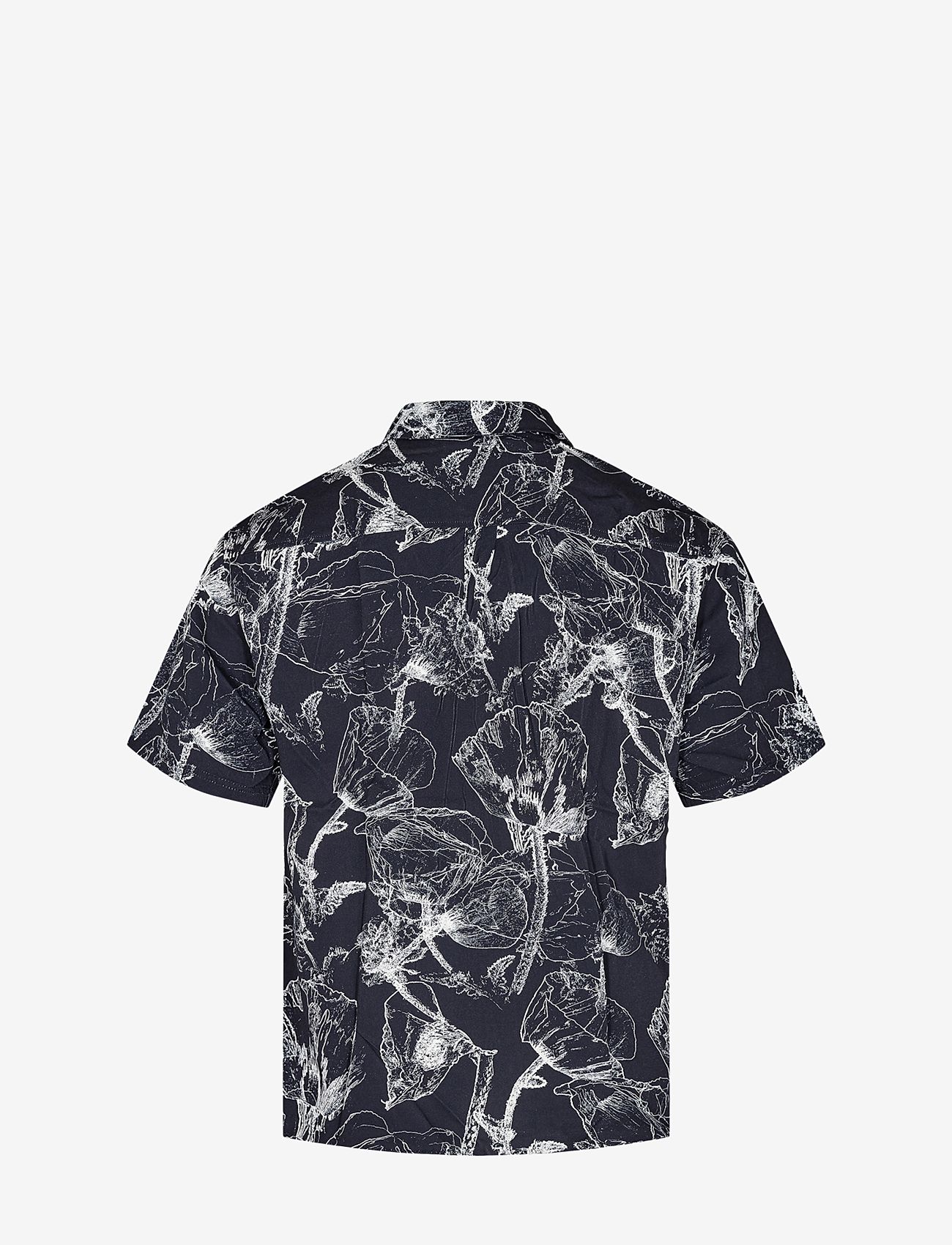 Anerkjendt - AKLEO S/S VISCOSE AOP - kortærmede skjorter - dark navy - 1