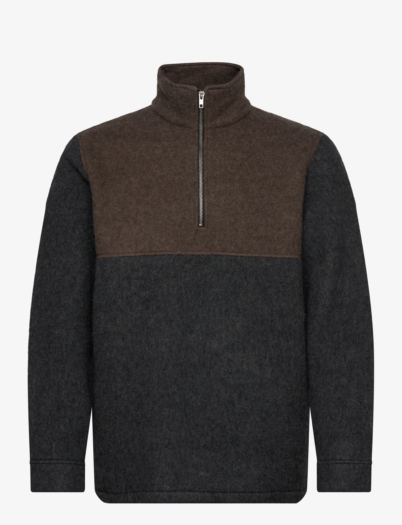 Anerkjendt - AKKLAUS COLOUR BLOCK - sportiska stila džemperi - chocolate brown - 0