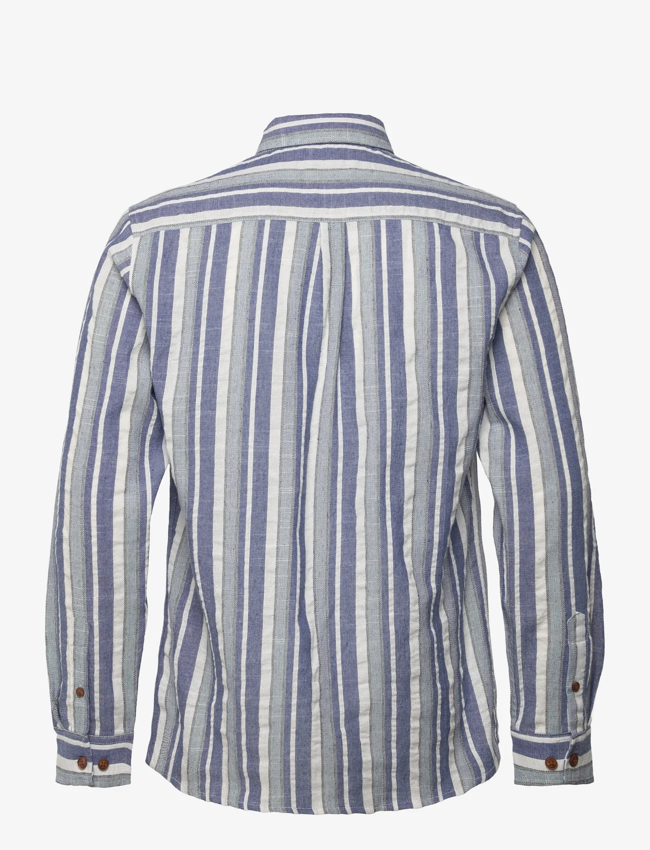 Anerkjendt - AKLEIF L/S  COT STRIPE - avslappede skjorter - indian teal - 1