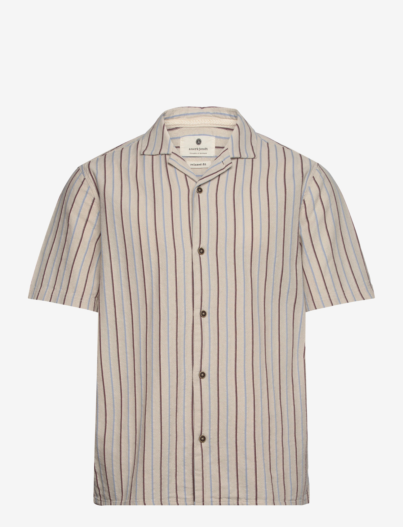 Anerkjendt - AKLEON S/S STRUCTURE SHIRT - brown rice - 0