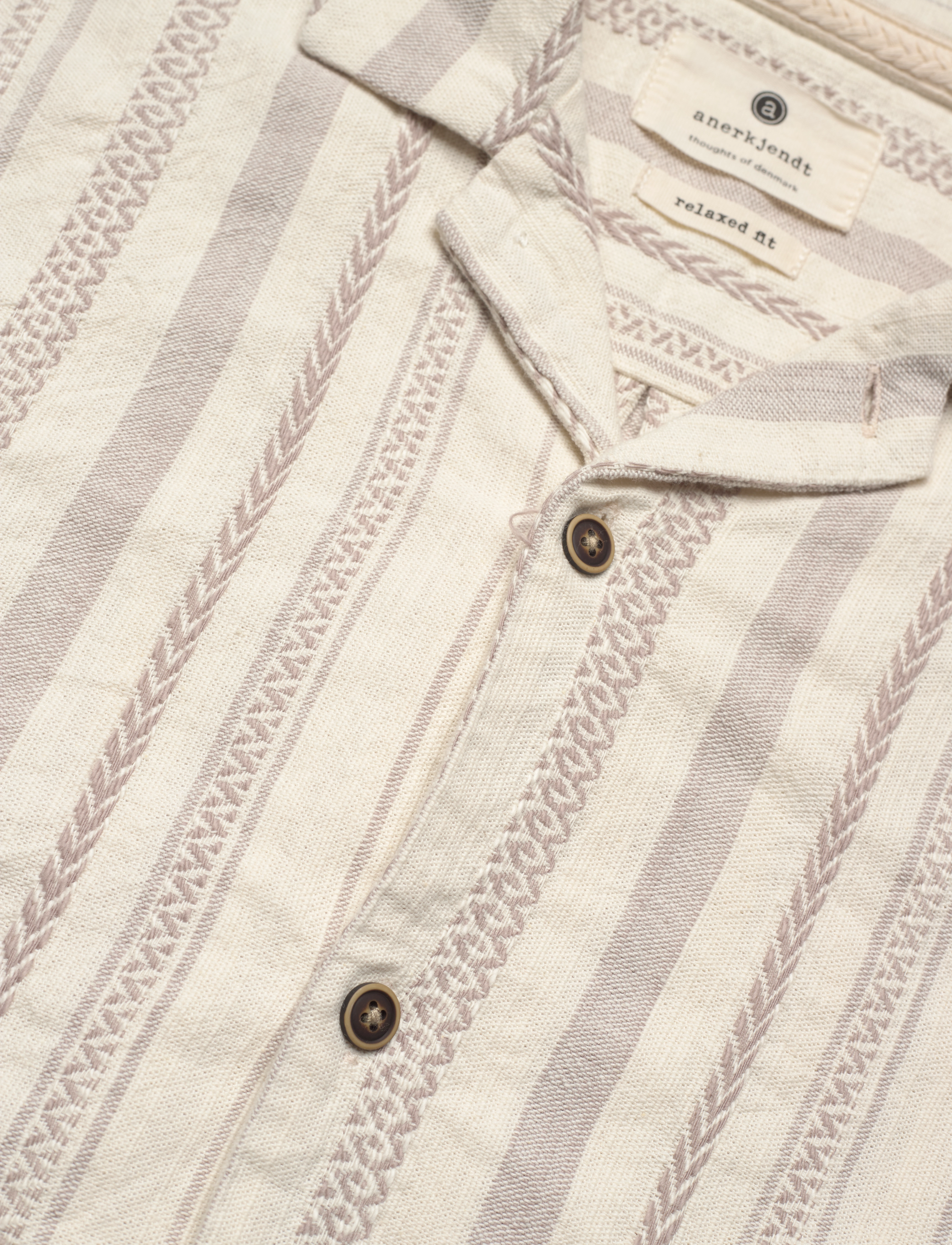 Anerkjendt - AKLEON S/S COTTON SHIRT - tofu - 3