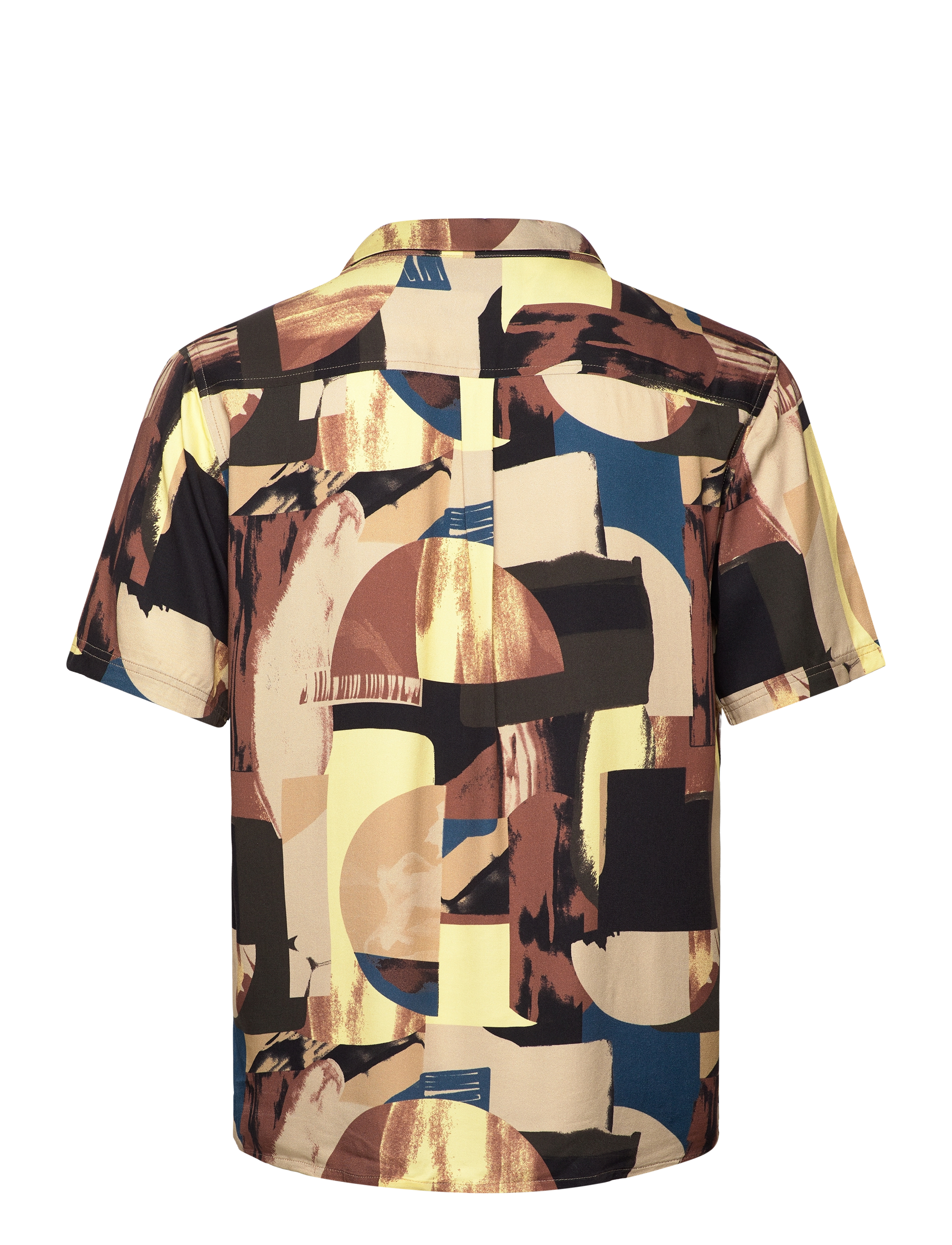 Anerkjendt - AKLEO S/S VISCOSE AOP - cognac - 1