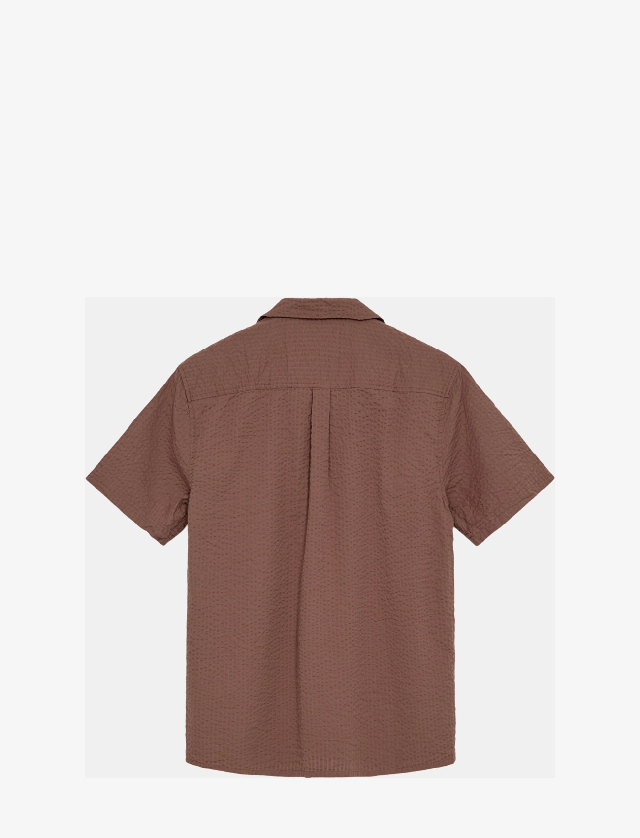 Anerkjendt - AKLEO S/S SEERSUCKER SHIRT - cognac - 1