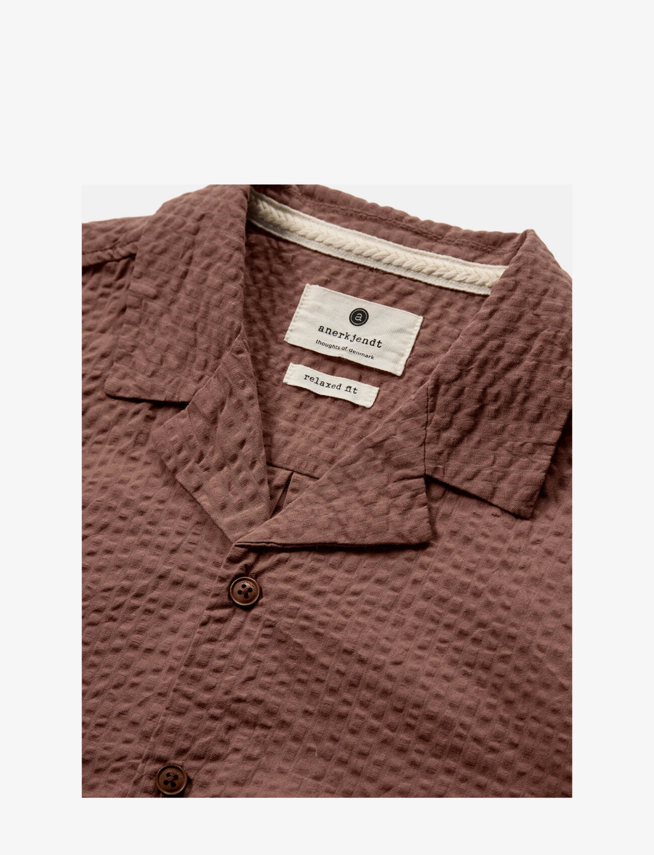 Anerkjendt - AKLEO S/S SEERSUCKER SHIRT - cognac - 2