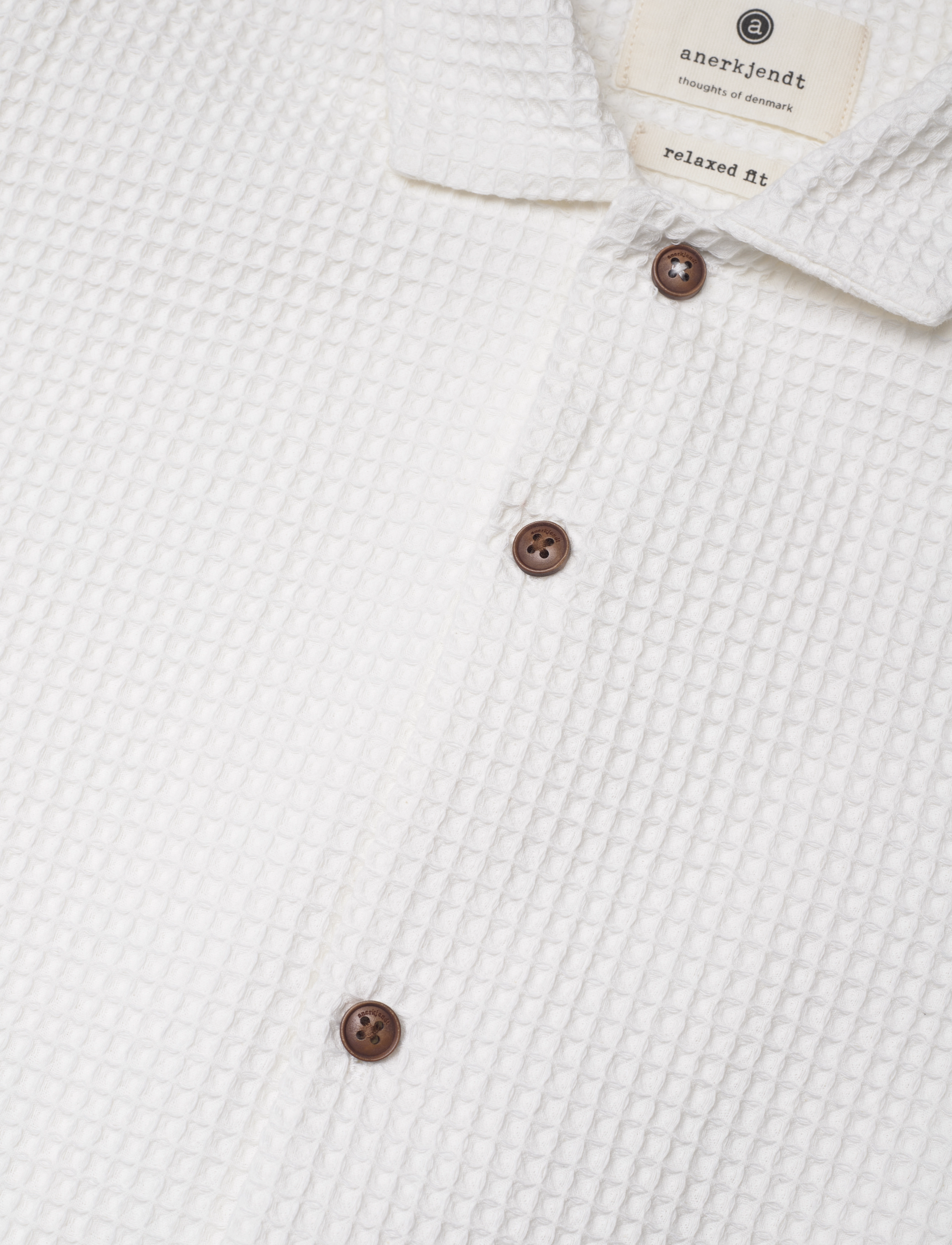 Anerkjendt - AKLEON S/S WAFFLE SHIRT - tofu - 3