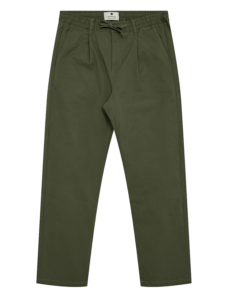 Anerkjendt - AKJAN COTTON PLEAT ELA PANTS - freizeithosen - olivine - 0
