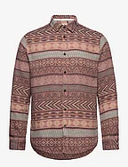 AKLEIF L/S JACQUARD SHIRT - COGNAC