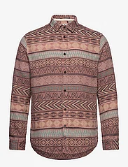 Anerkjendt - AKLEIF L/S JACQUARD SHIRT - casual shirts - cognac - 0