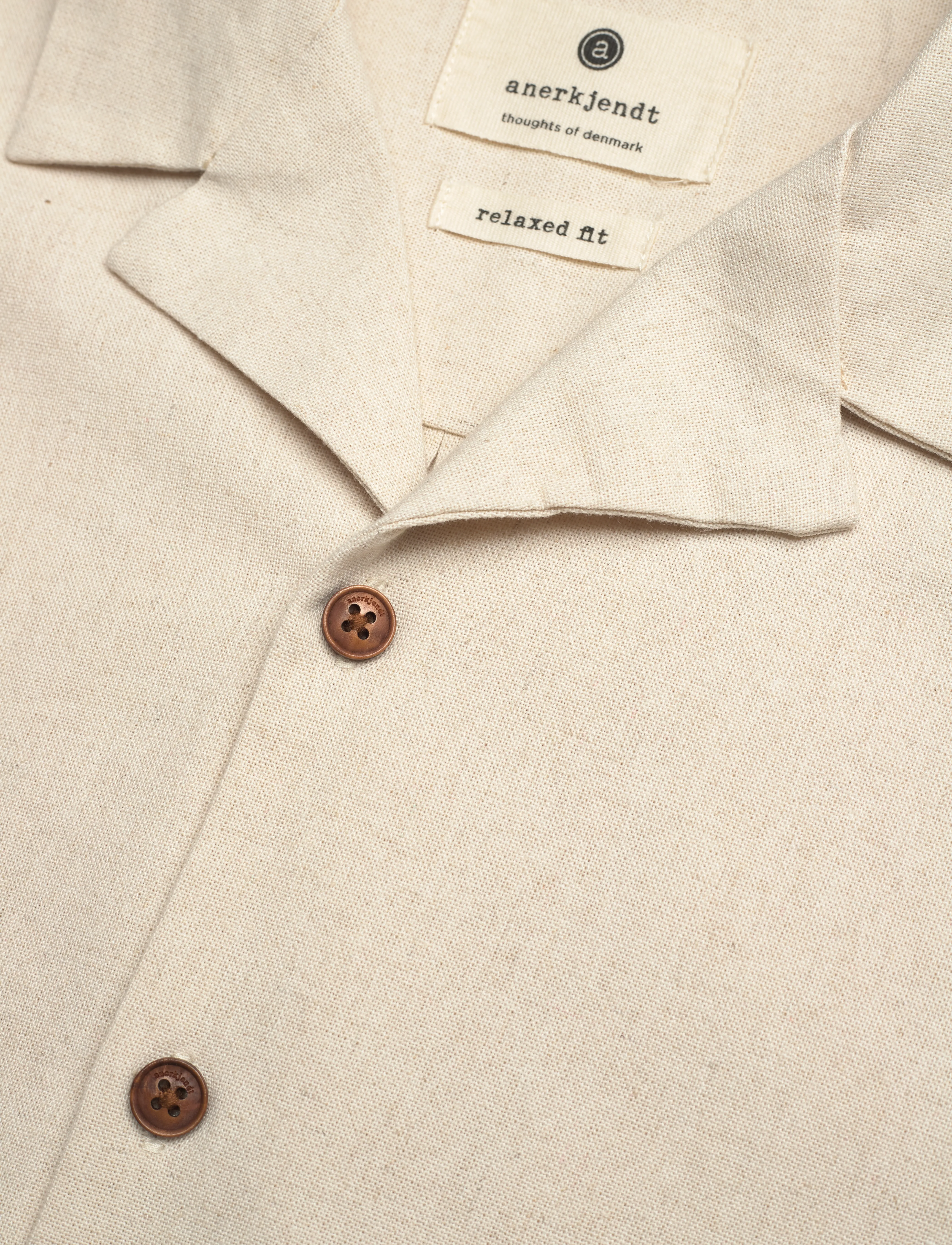 Anerkjendt - AKLEO S/S COT/LINEN SHIRT - brown rice - 3