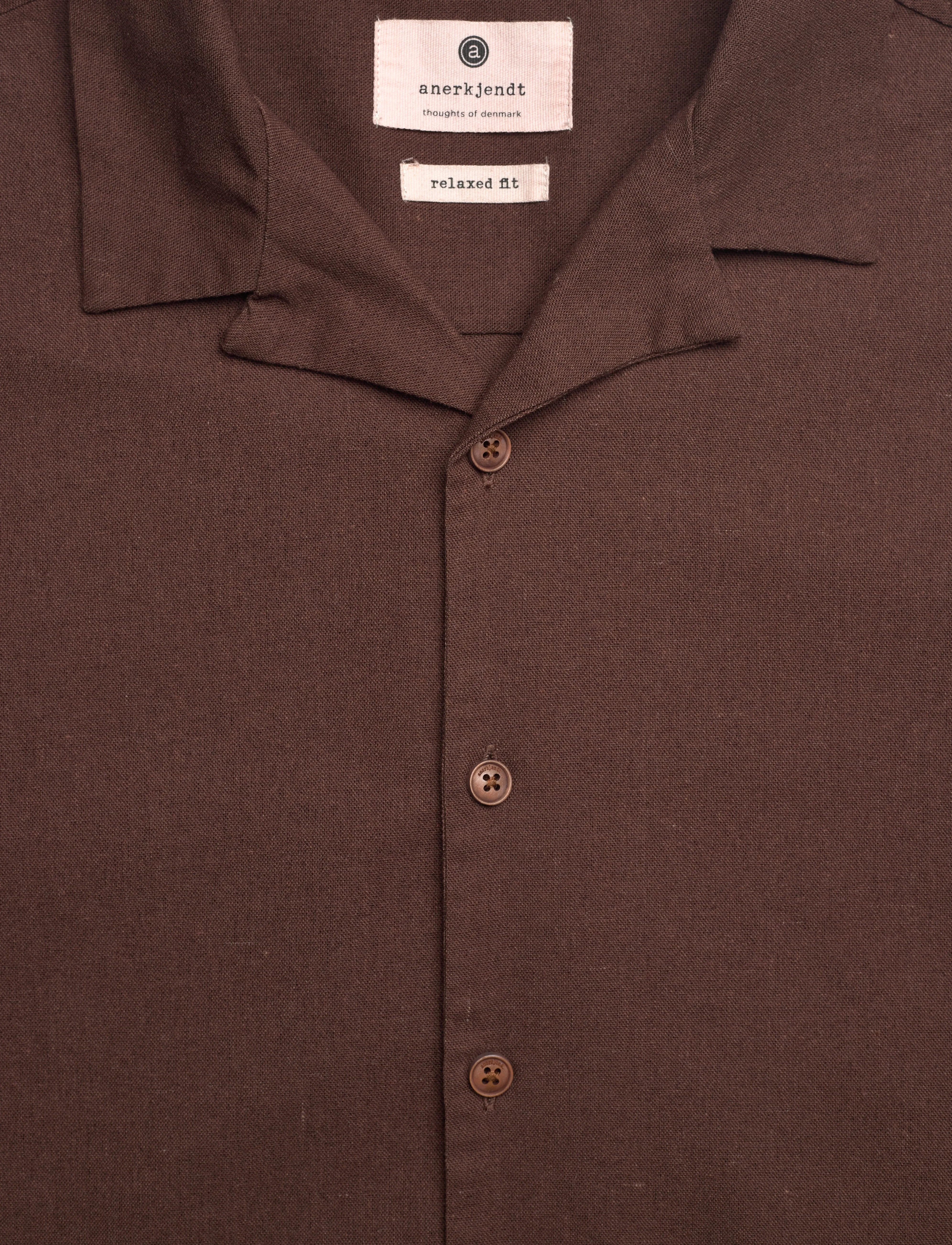 Anerkjendt - AKLEO S/S COT/LINEN SHIRT - chocolate brown - 2