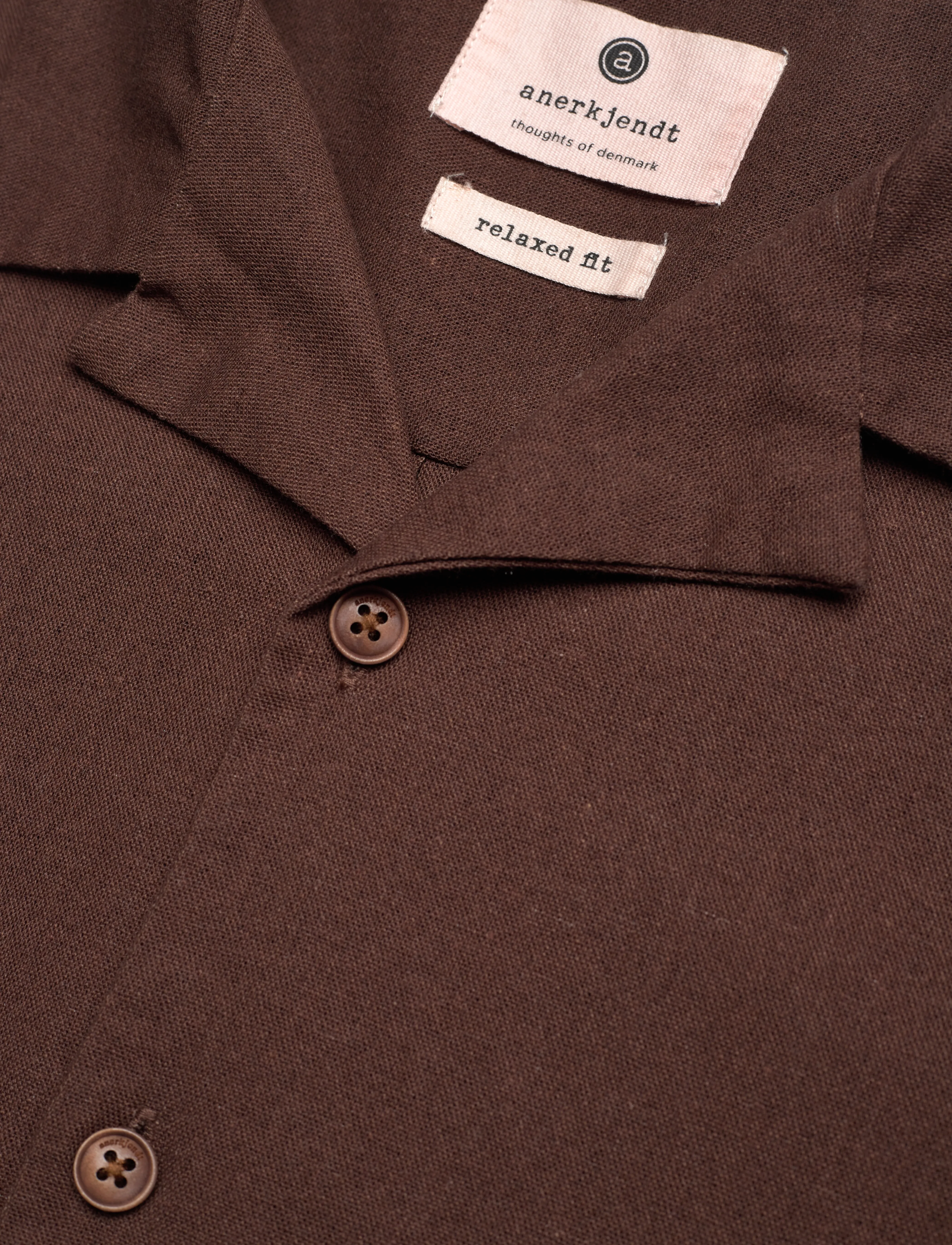 Anerkjendt - AKLEO S/S COT/LINEN SHIRT - chocolate brown - 3