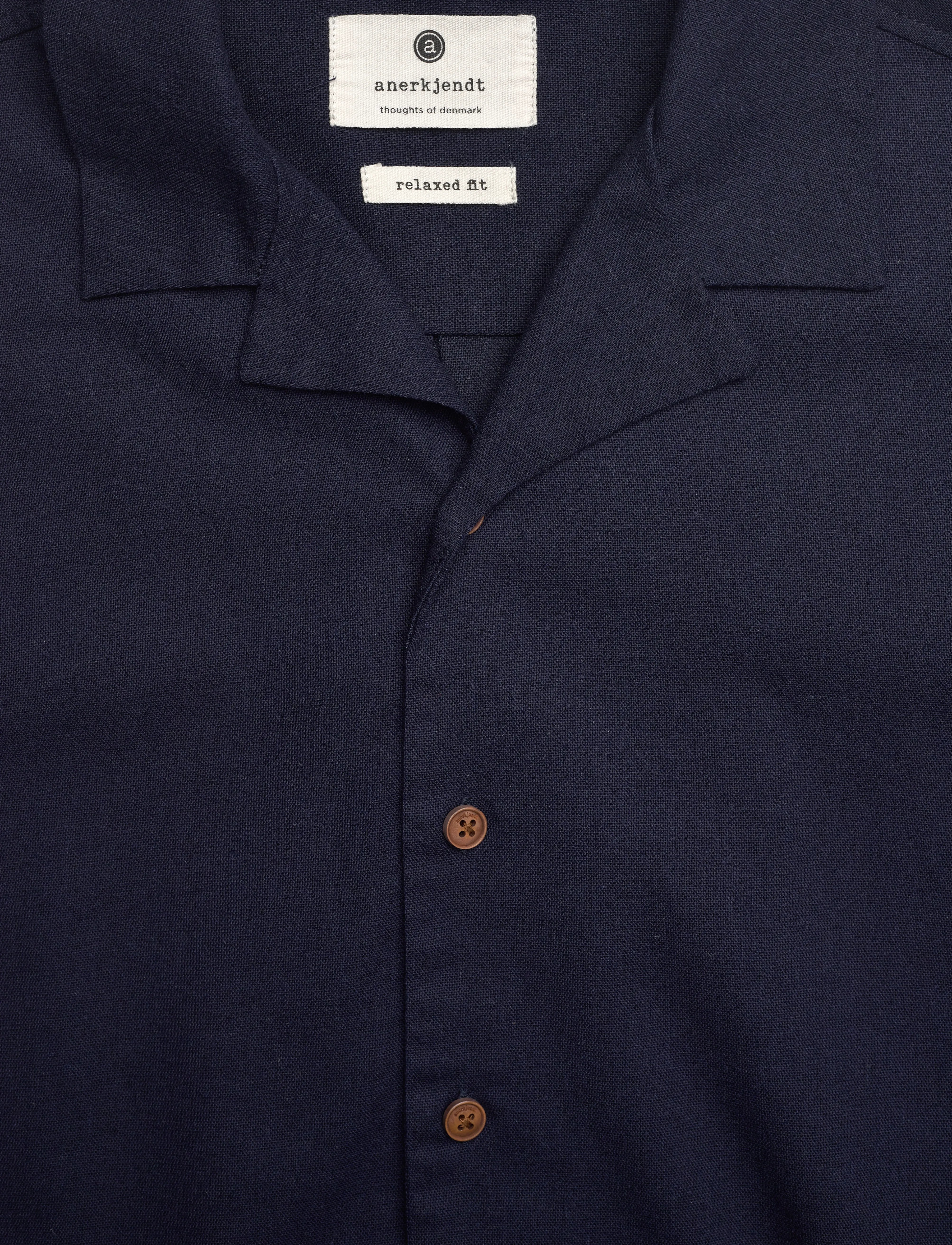 Anerkjendt - AKLEO S/S COT/LINEN SHIRT - sky captain - 2