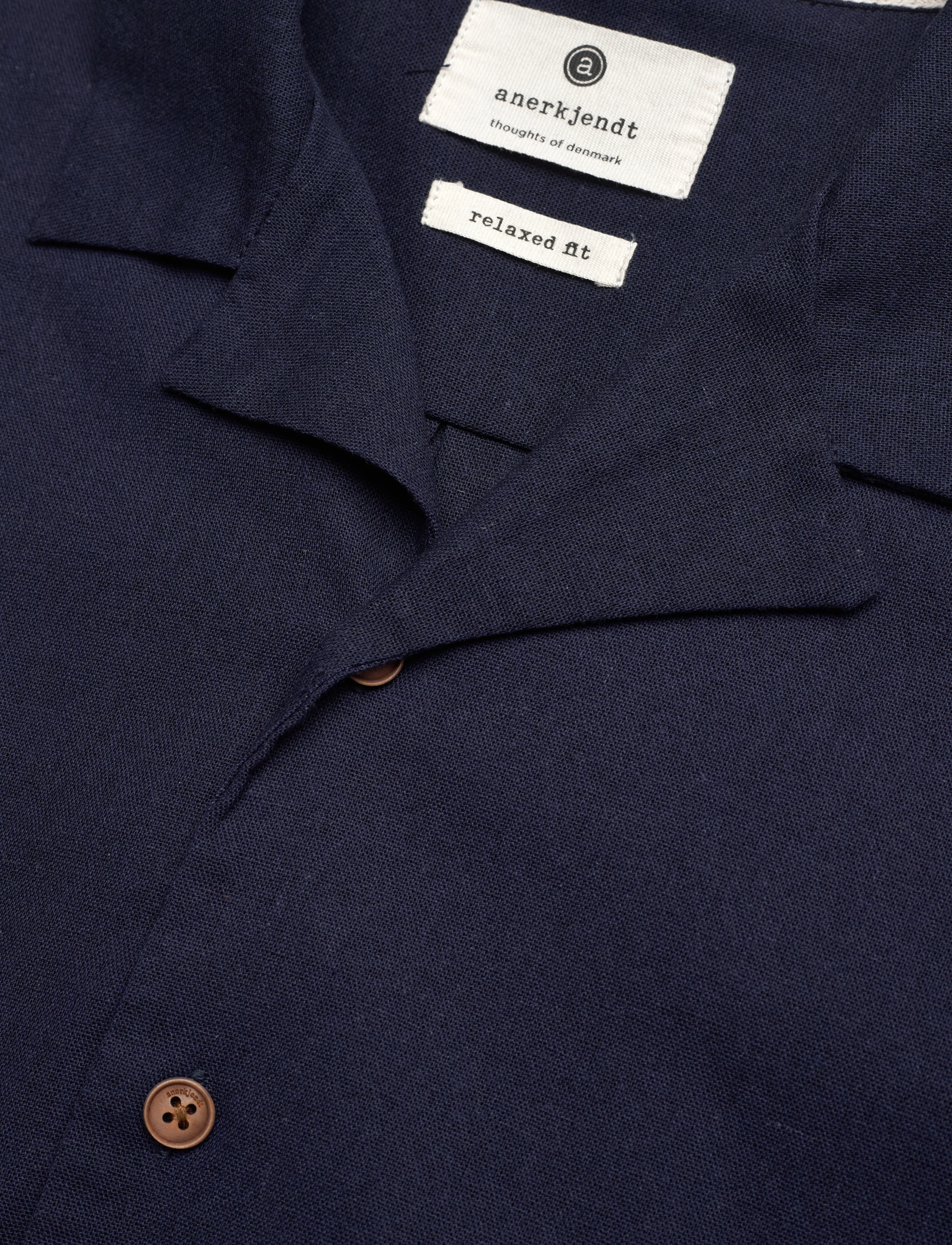 Anerkjendt - AKLEO S/S COT/LINEN SHIRT - sky captain - 3