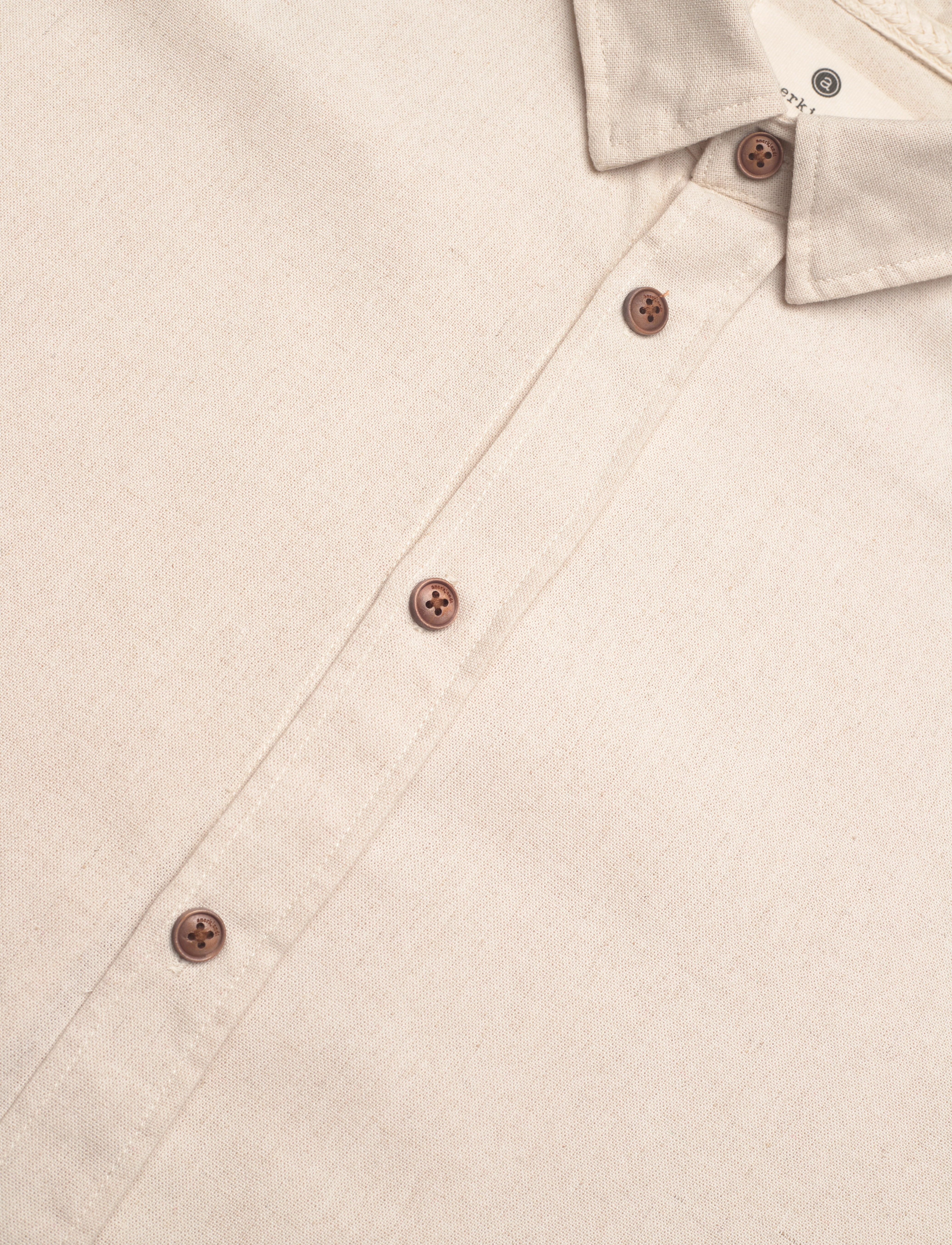 Anerkjendt - AKLEIF L/S COT/LINEN SHIRT - brown rice - 3