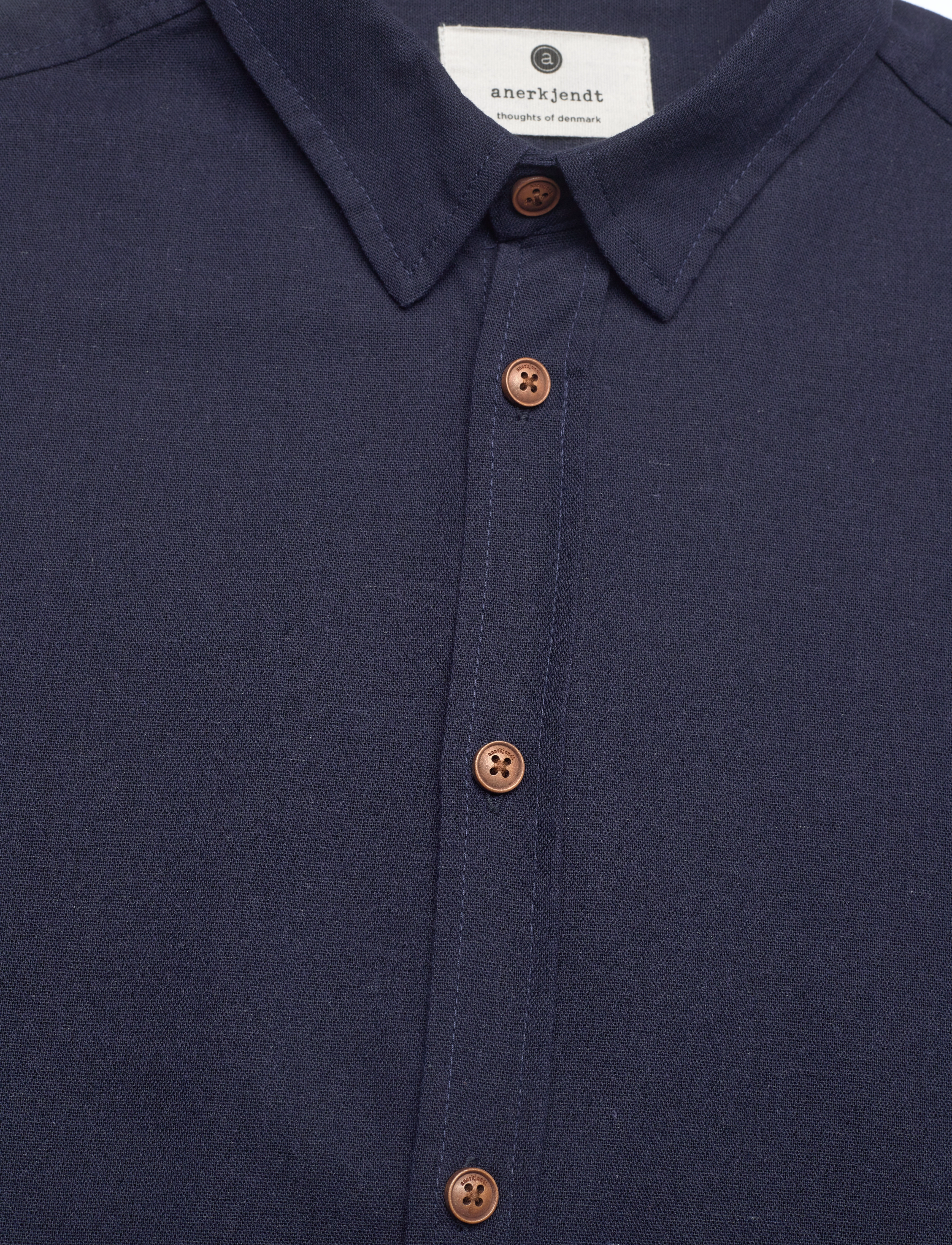 Anerkjendt - AKLEIF L/S COT/LINEN SHIRT - sky captain - 2