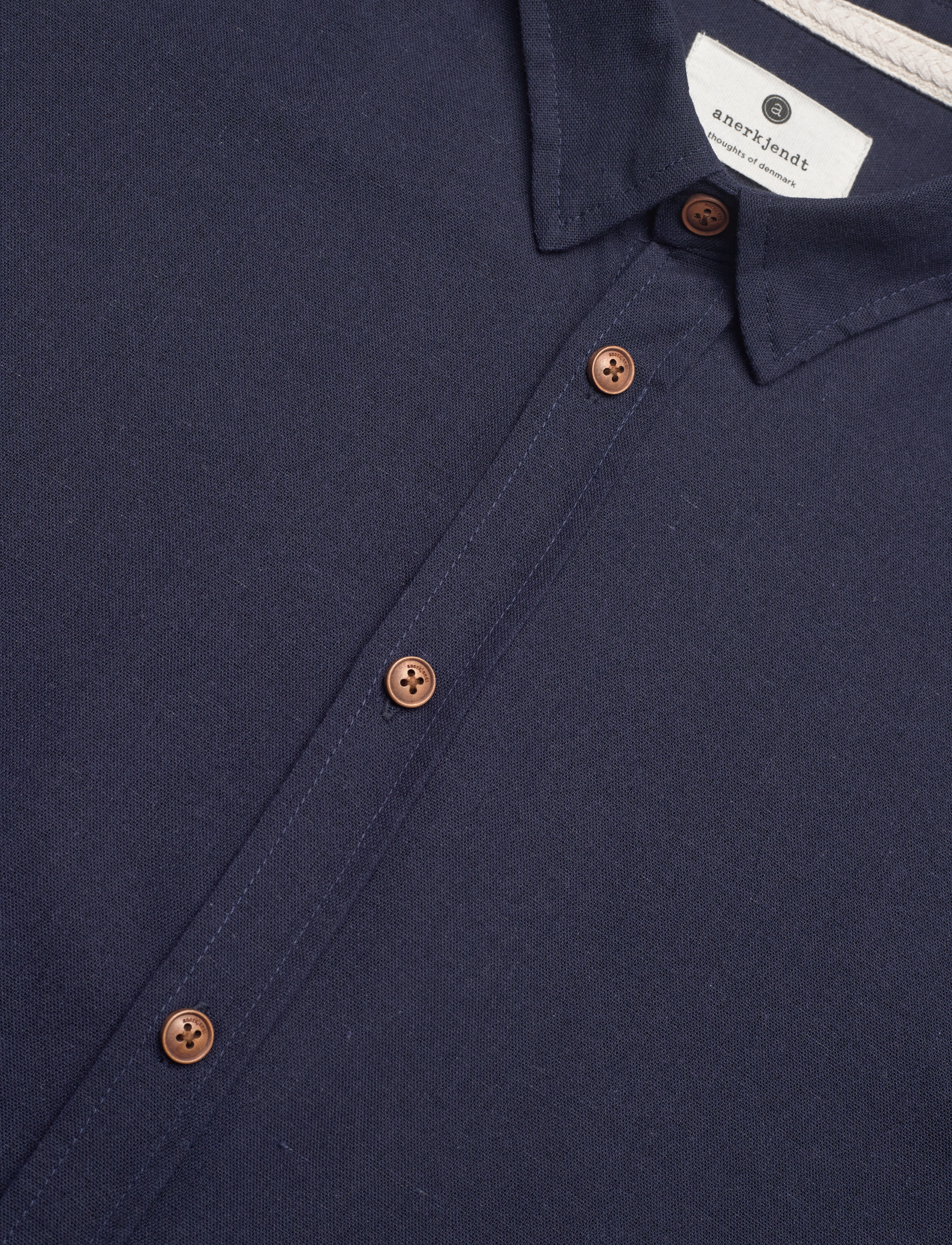 Anerkjendt - AKLEIF L/S COT/LINEN SHIRT - sky captain - 3