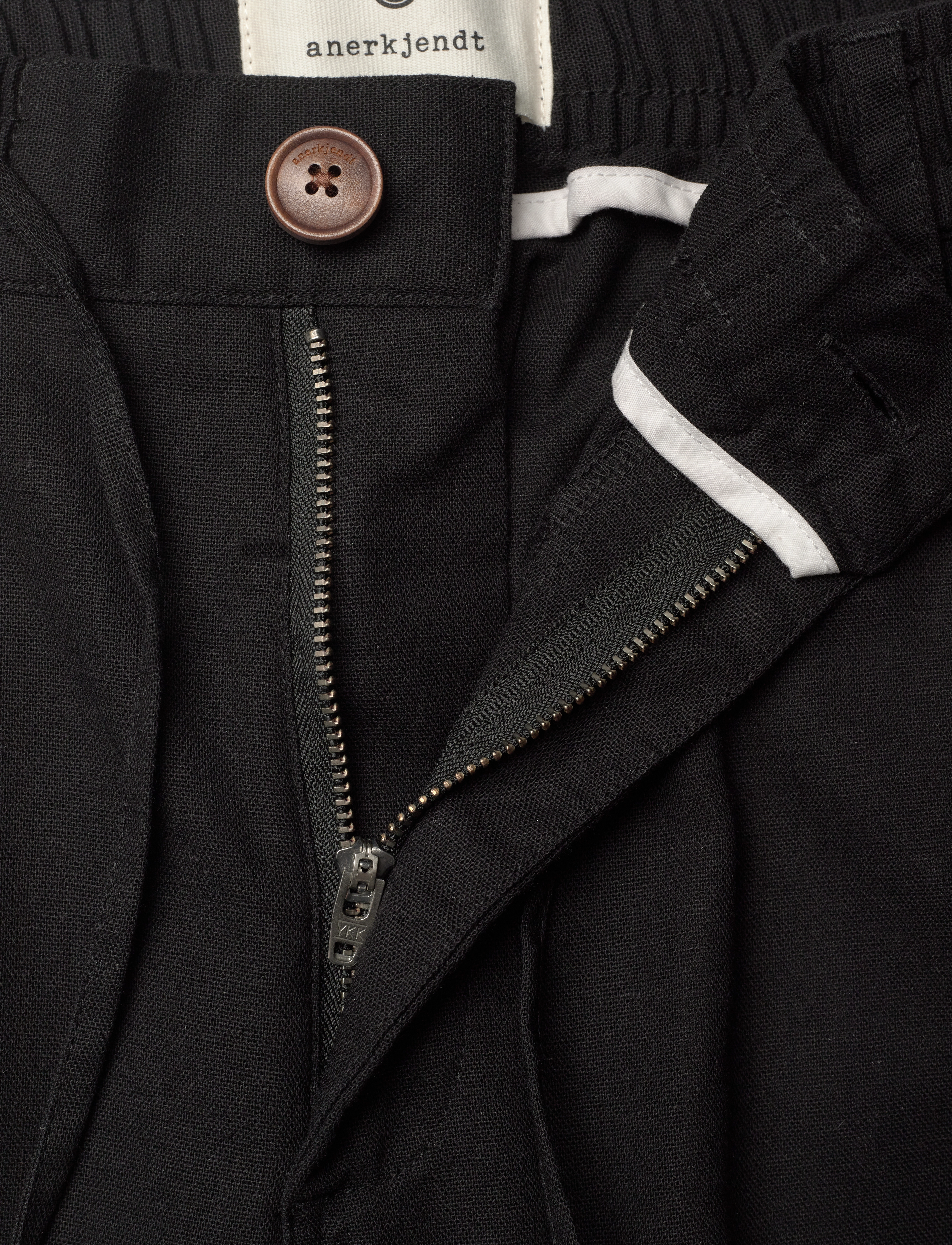 Anerkjendt - AKJAN COT/LINEN ELA PANTS - caviar - 3