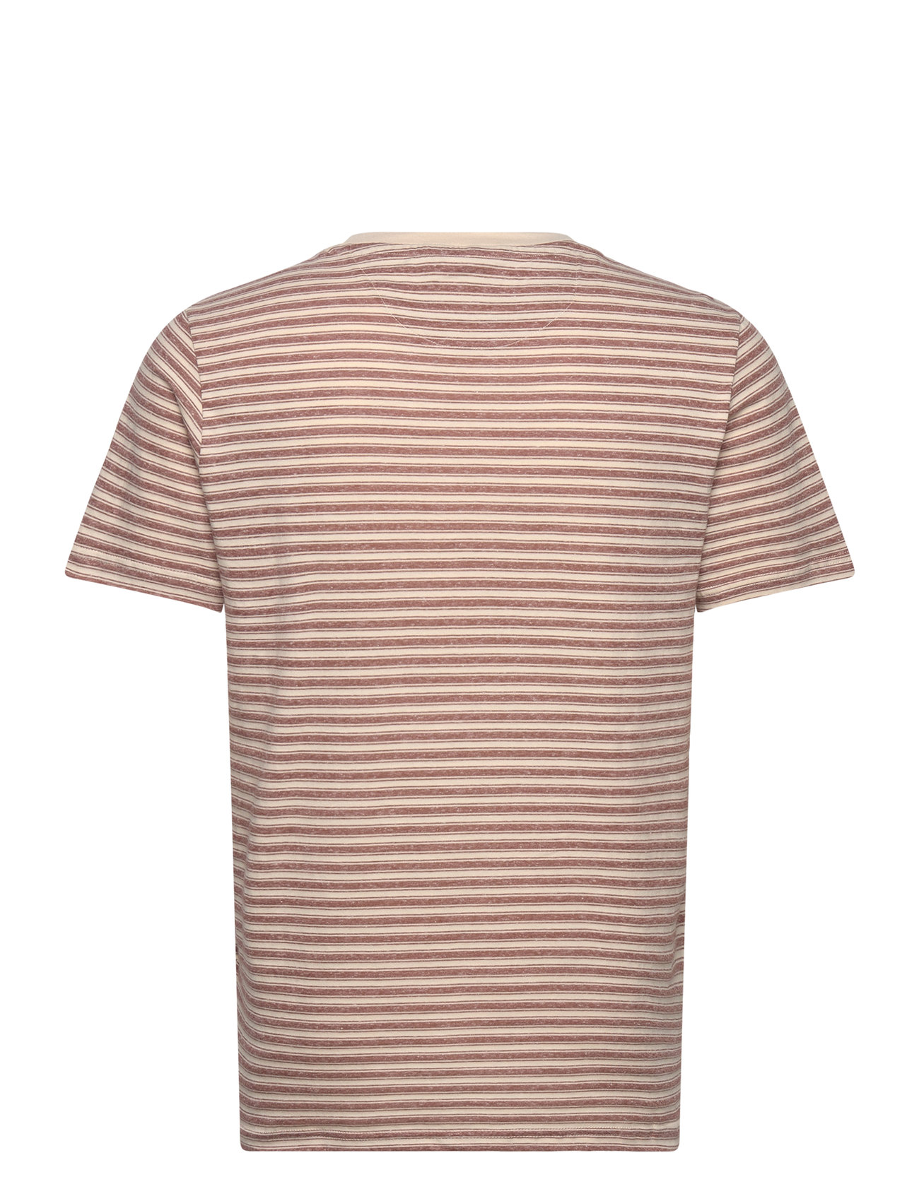 Anerkjendt - AKROD S/S COT/LINEN STRIPE TEE - cognac - 1