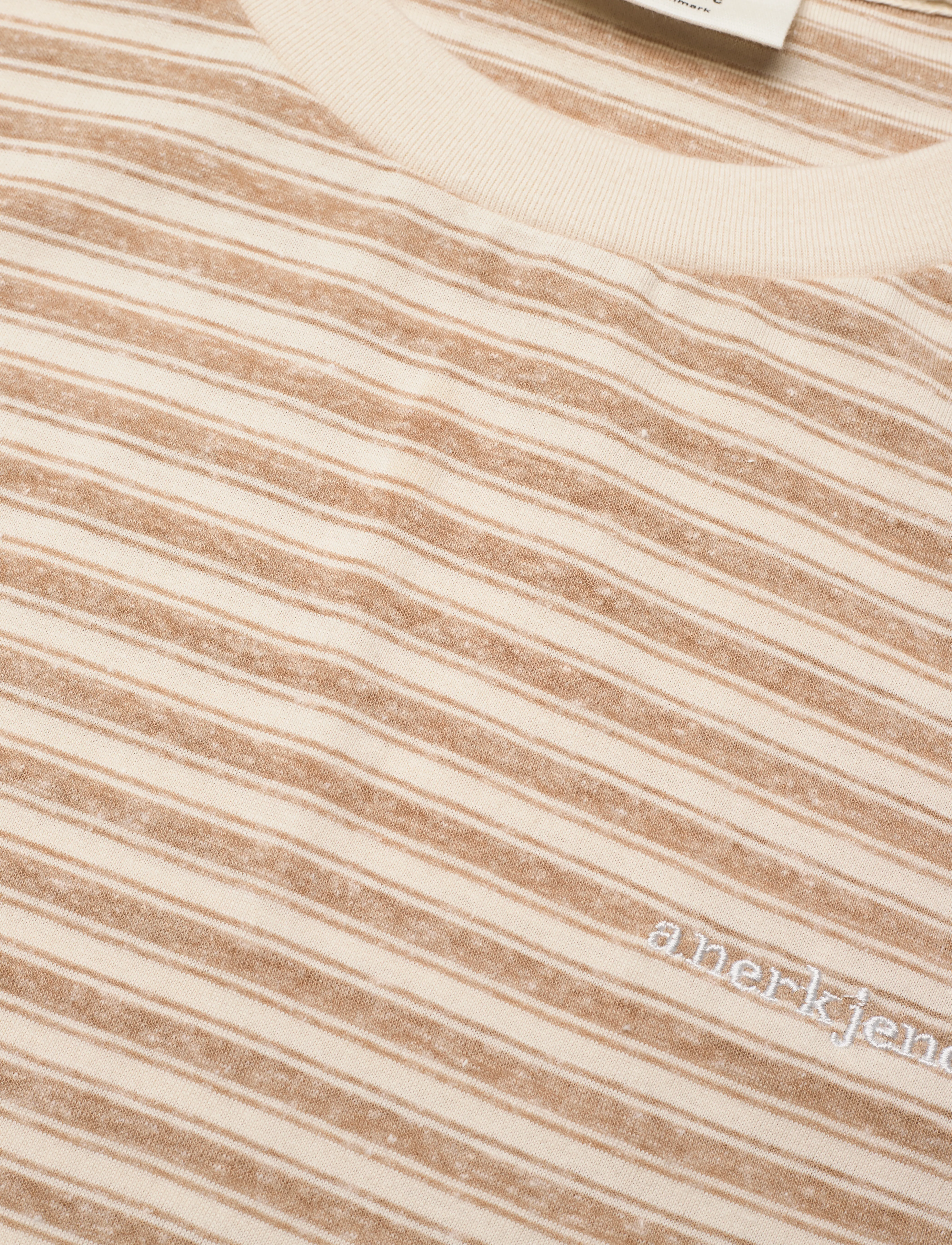 Anerkjendt - AKROD S/S COT/LINEN STRIPE TEE - incense - 2