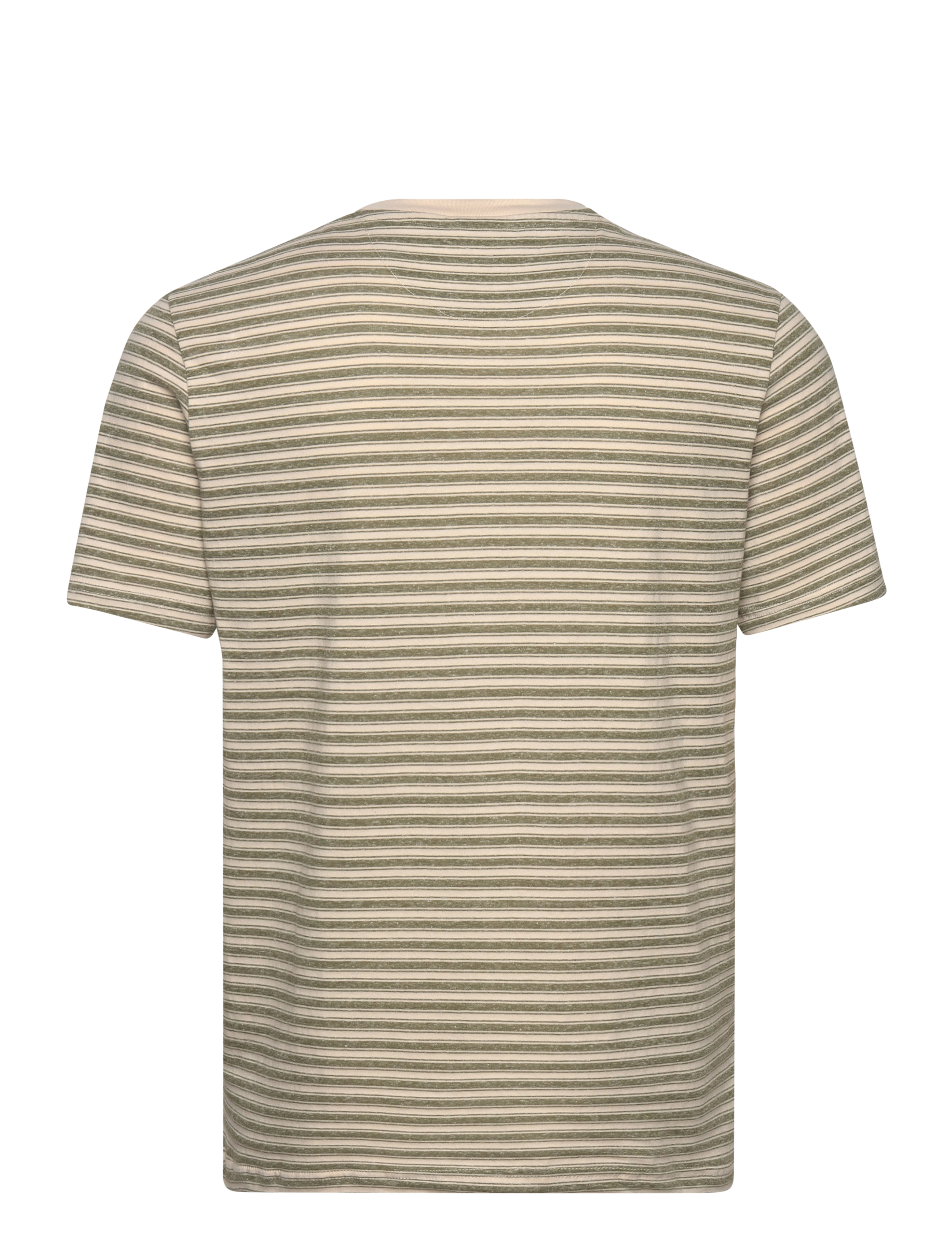 Anerkjendt - AKROD S/S COT/LINEN STRIPE TEE - olivine - 1