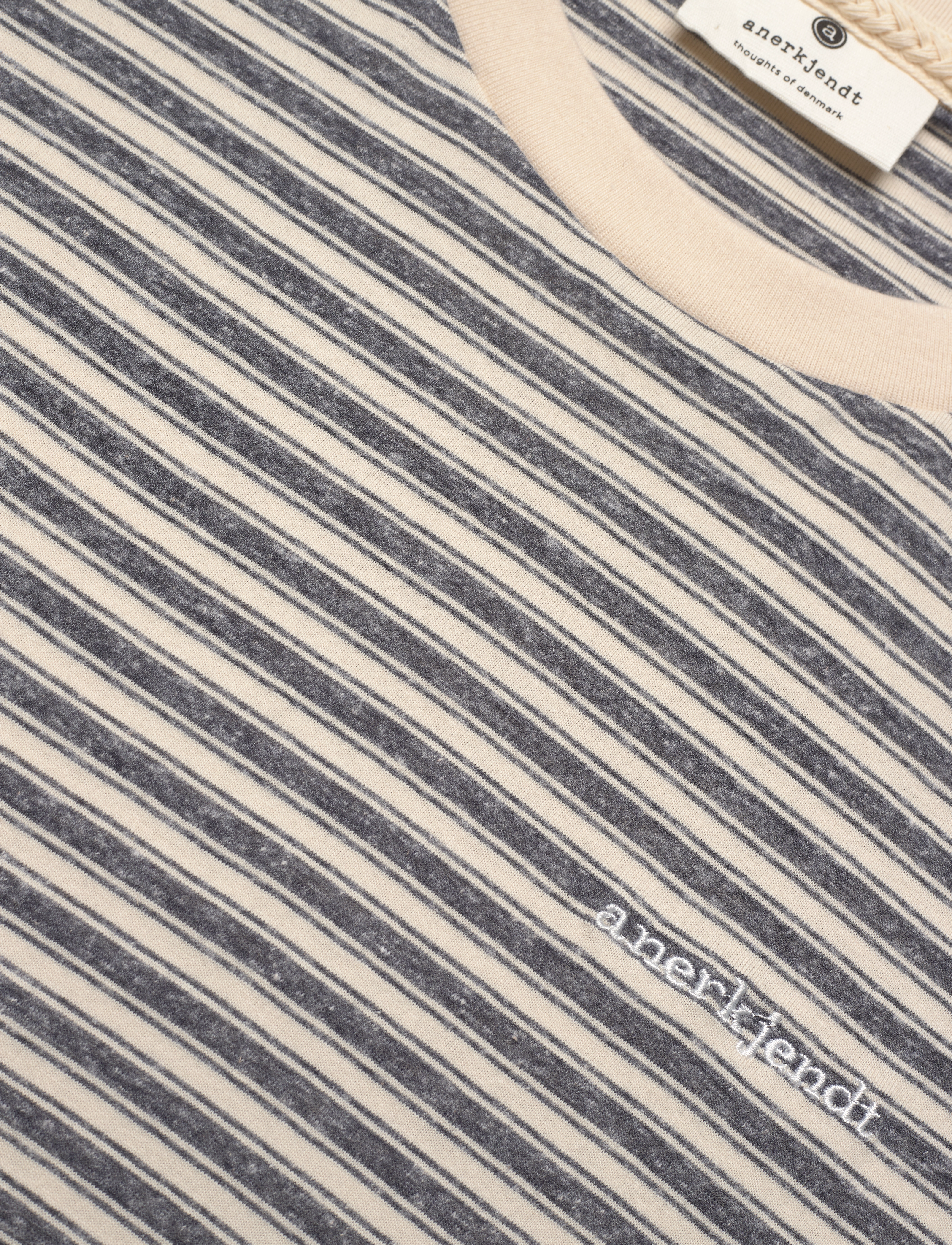 Anerkjendt - AKROD S/S COT/LINEN STRIPE TEE - sky captain - 2