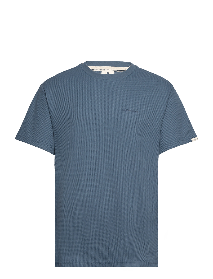 Anerkjendt - AKKIKKI S/S WAFFLE TEE - indian teal - 0