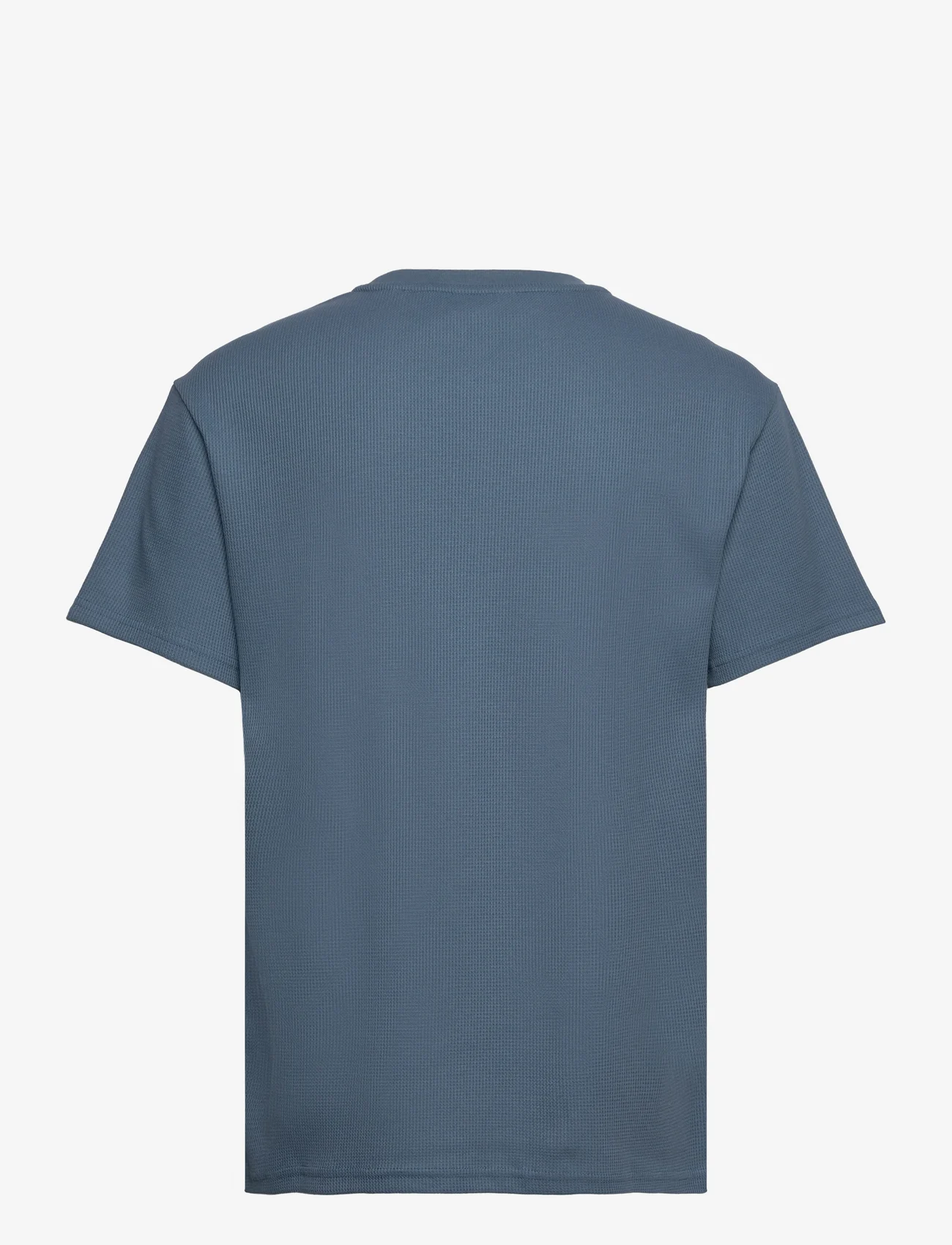 Anerkjendt - AKKIKKI S/S WAFFLE TEE - short-sleeved t-shirts - indian teal - 1